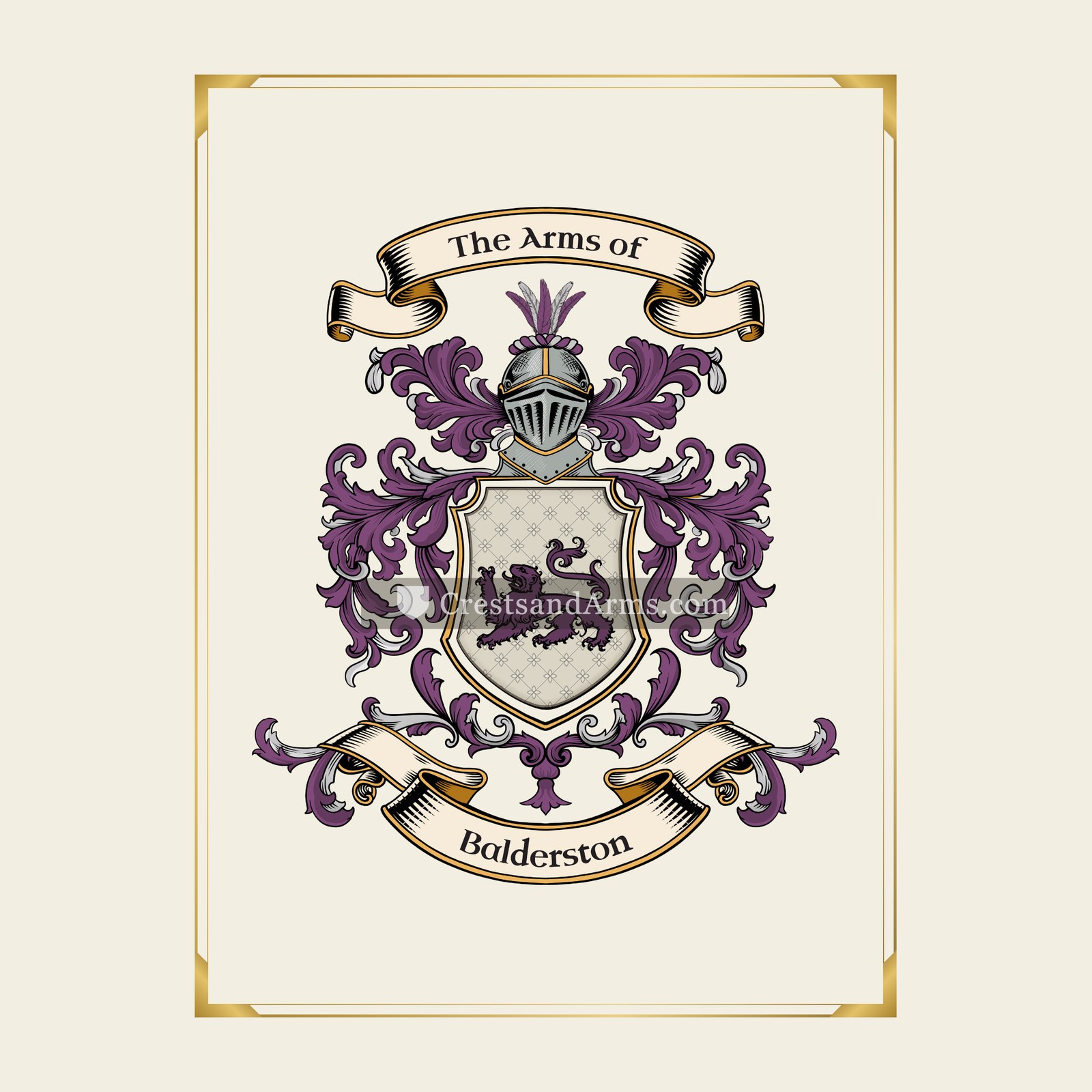 With gold border
