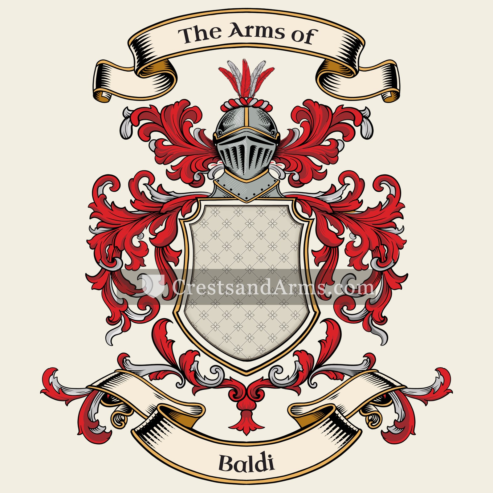 The Baldi coat of arms, drawn from the recorded blazon