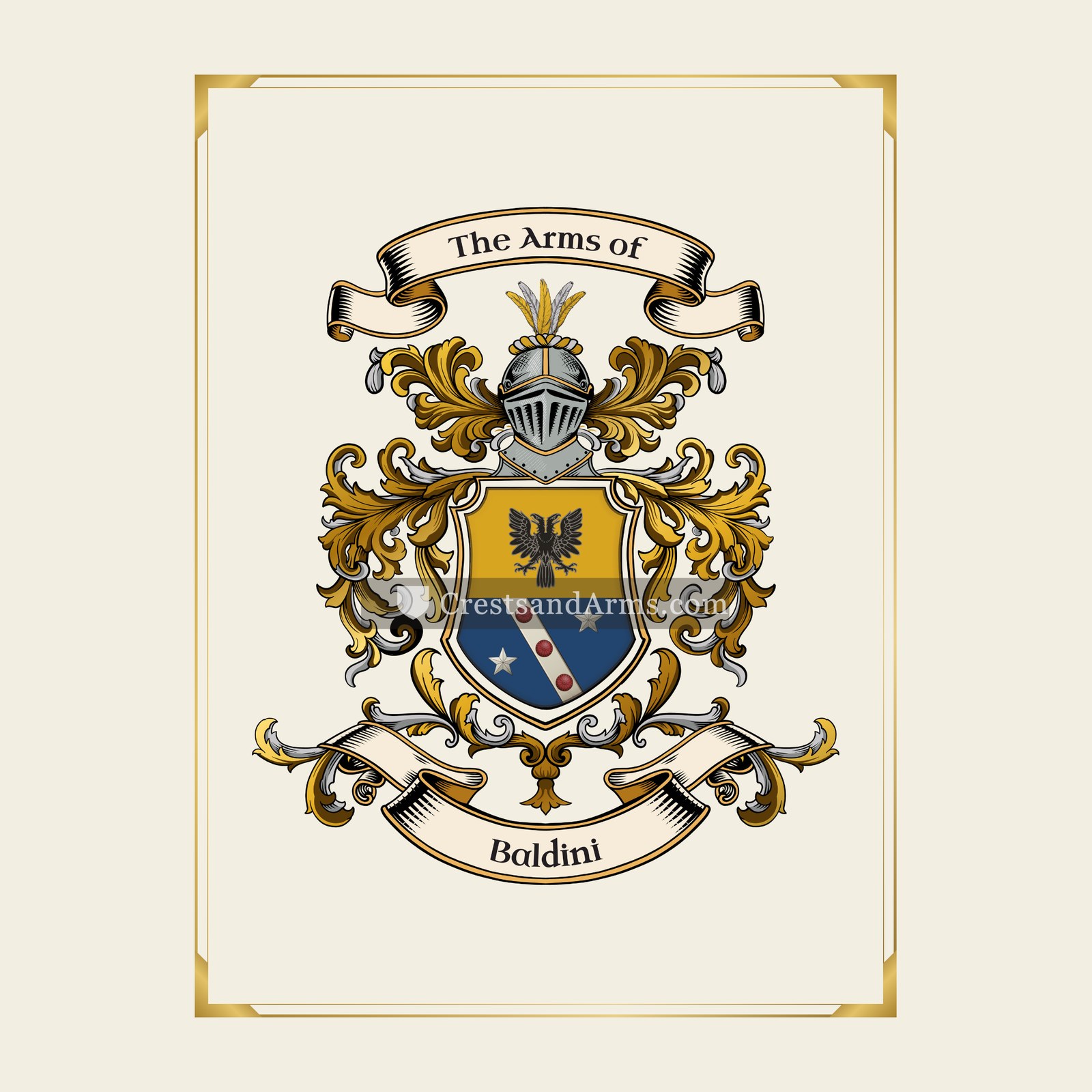 With gold border