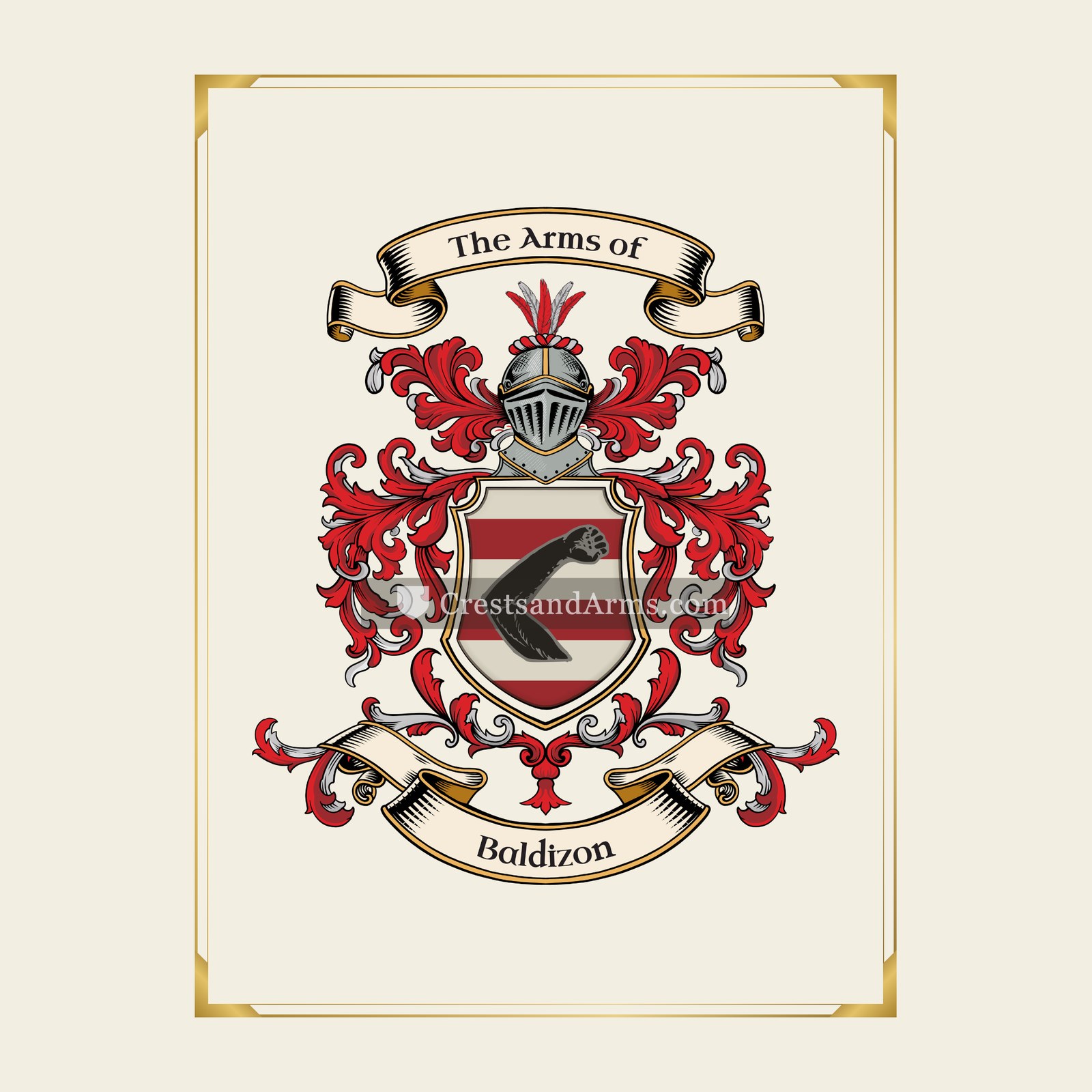 With gold border