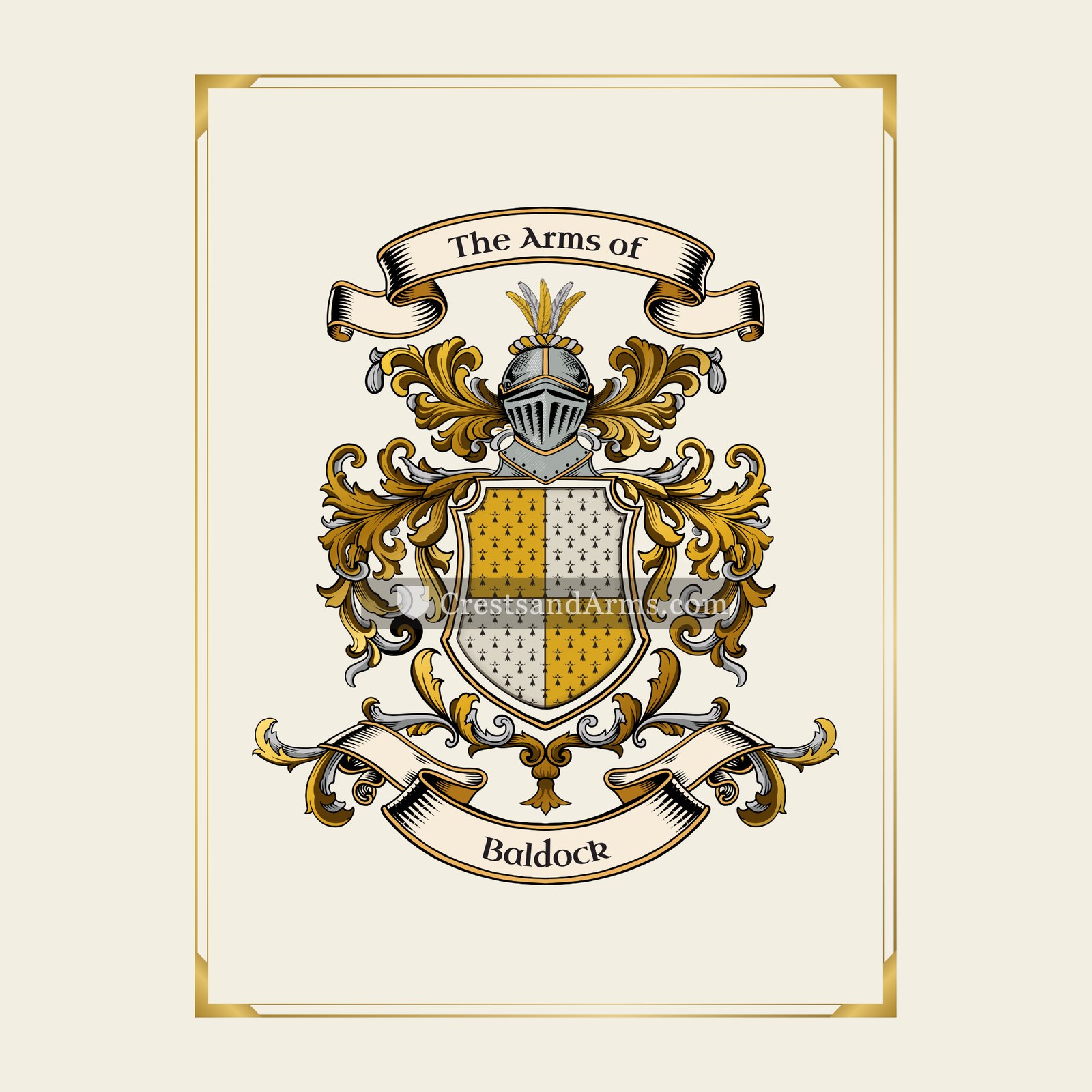 With gold border
