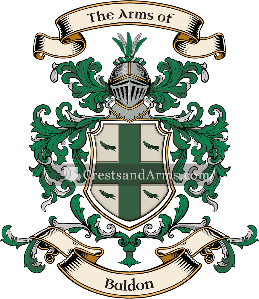 The Baldon coat of arms, drawn from the recorded blazon