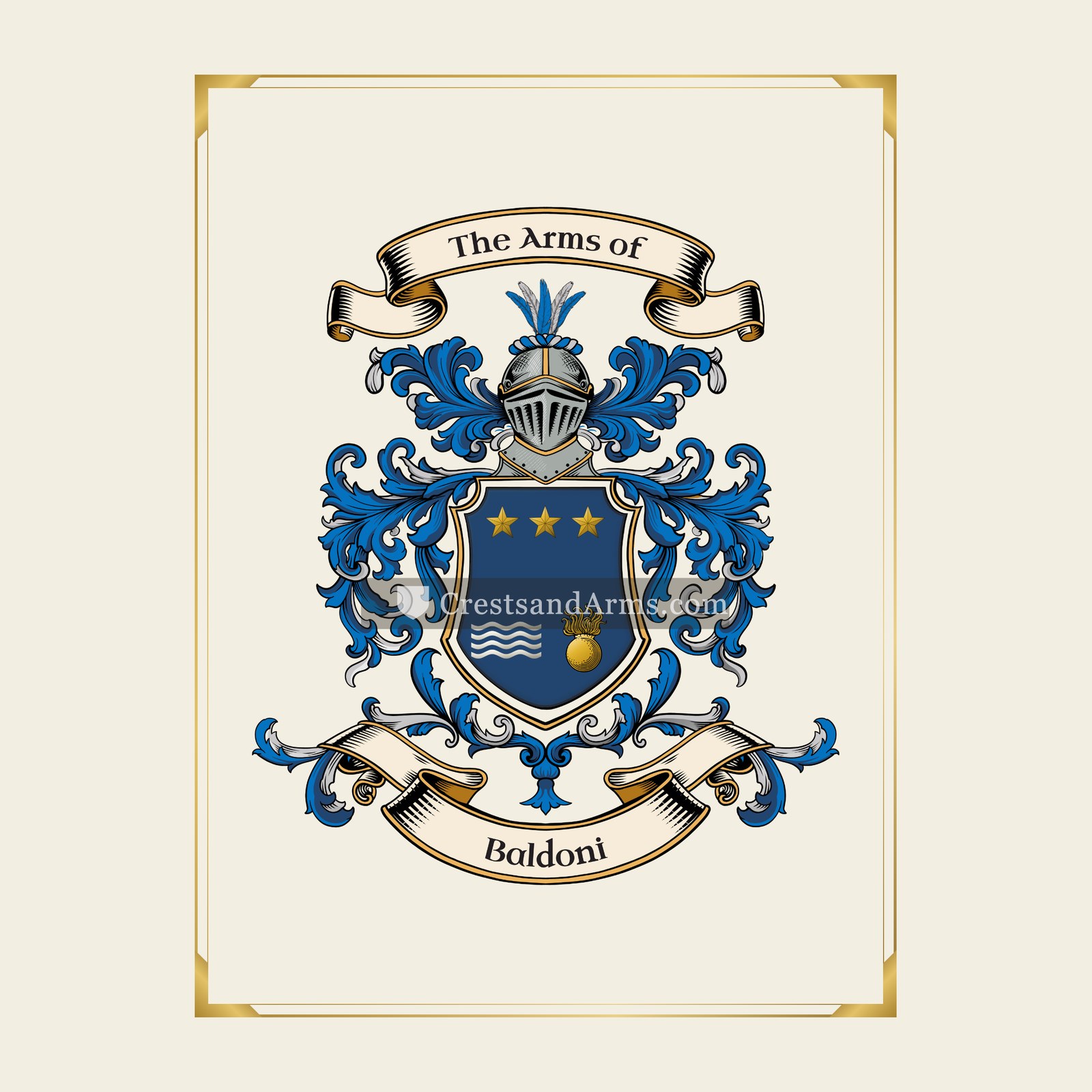 With gold border