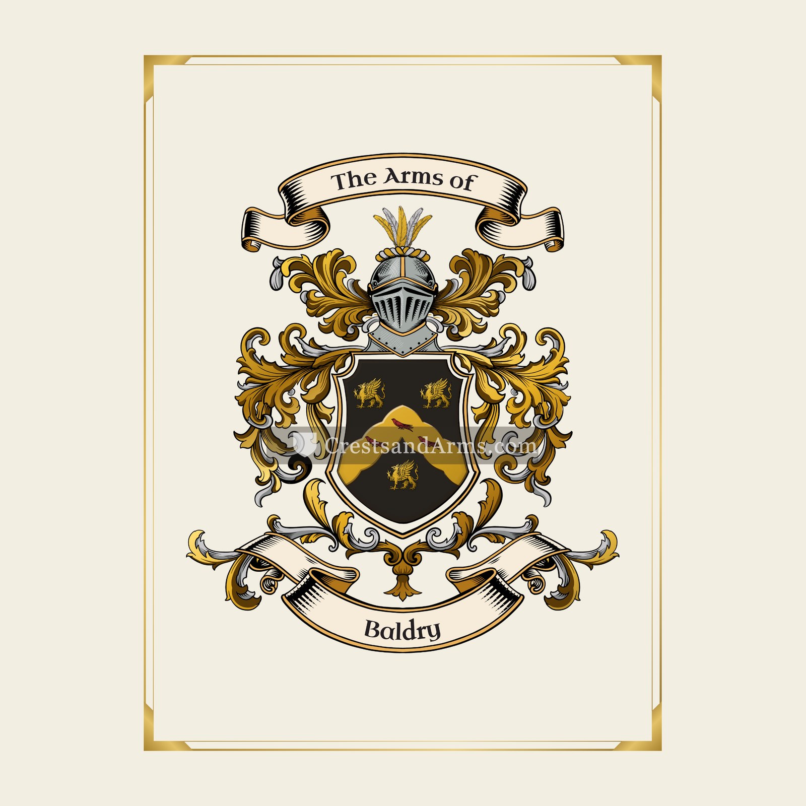 With gold border