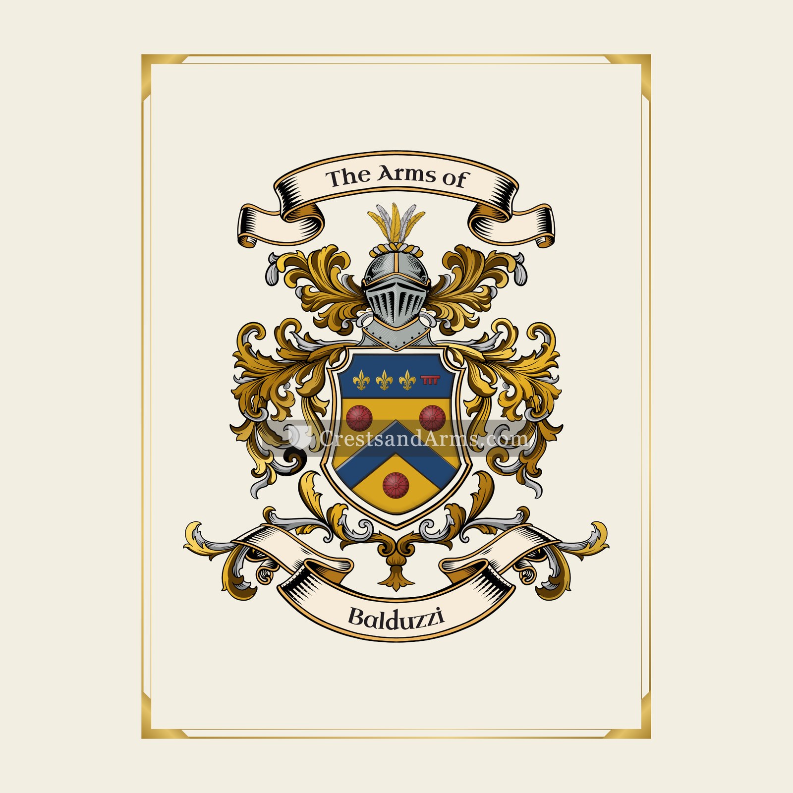 With gold border