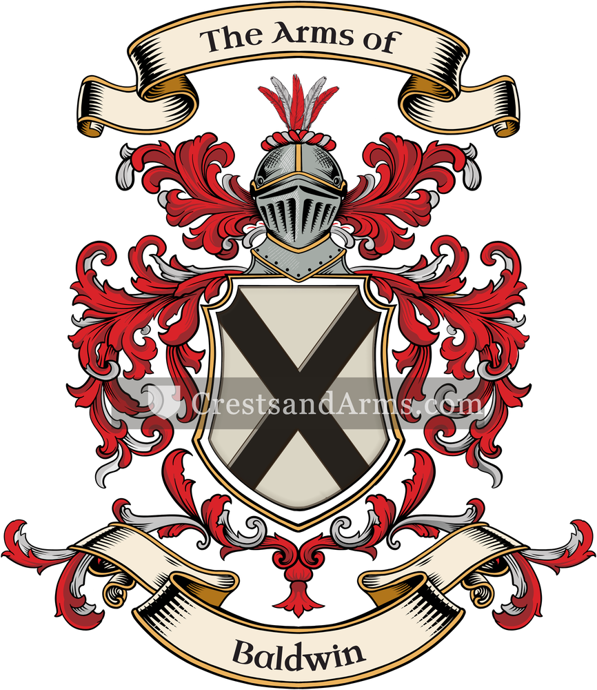 The Baldwin coat of arms, drawn from the recorded blazon