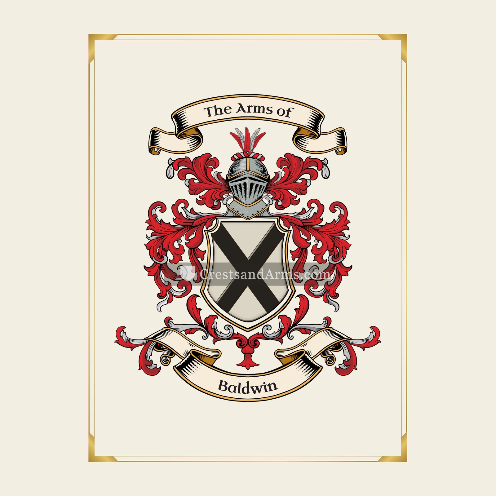With gold border