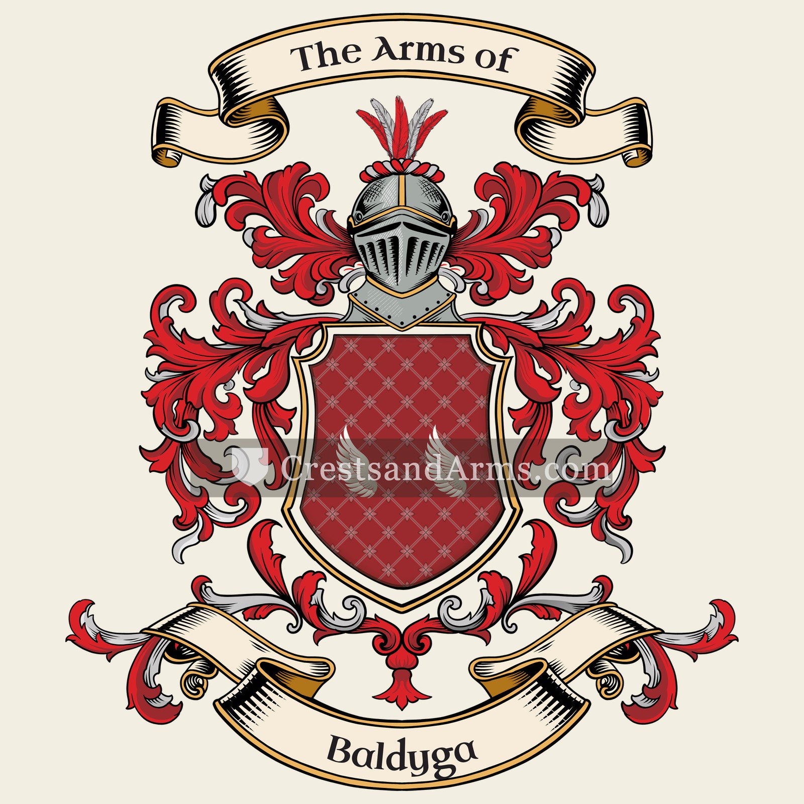 The Baldyga coat of arms, drawn from the recorded blazon