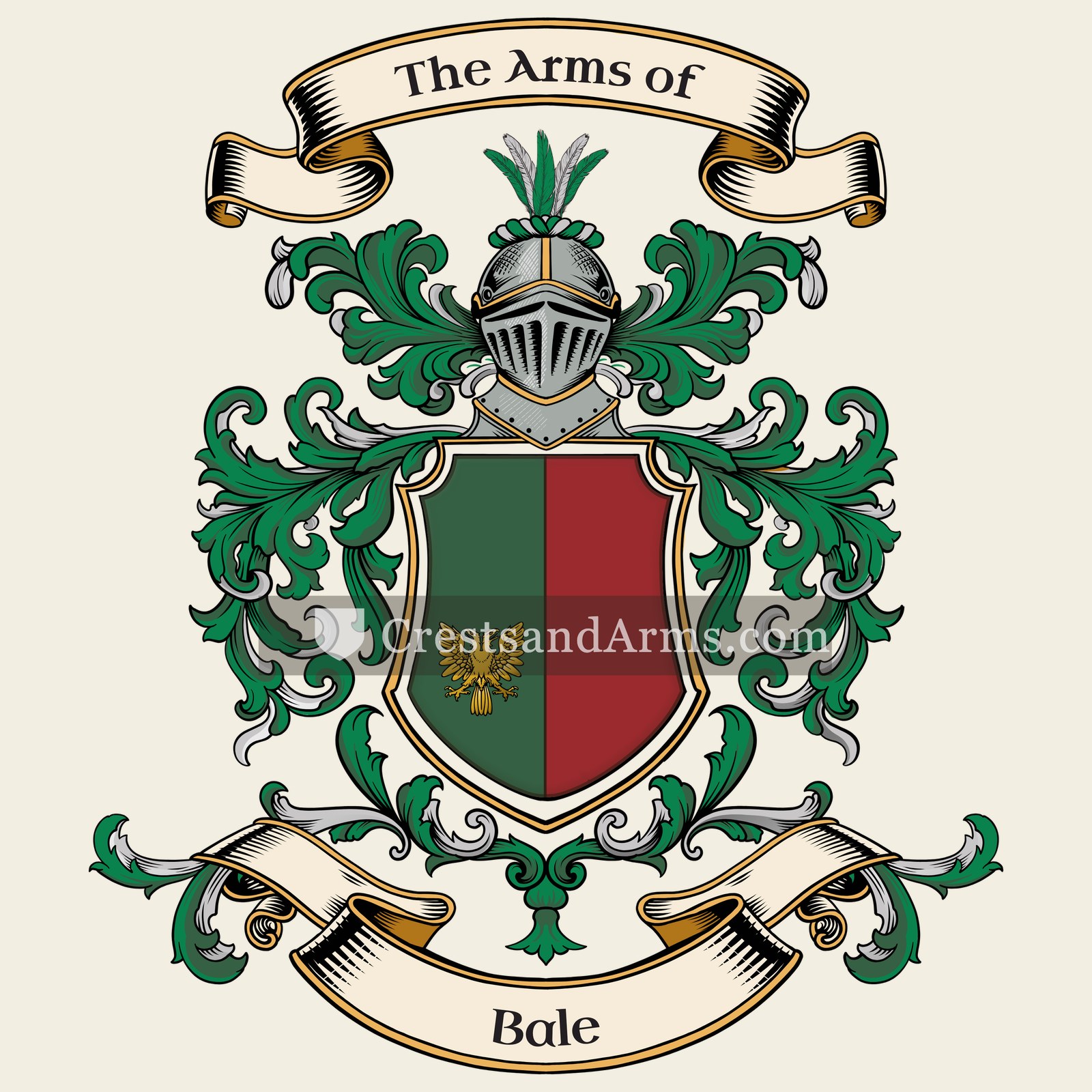 The Bale coat of arms, drawn from the recorded blazon