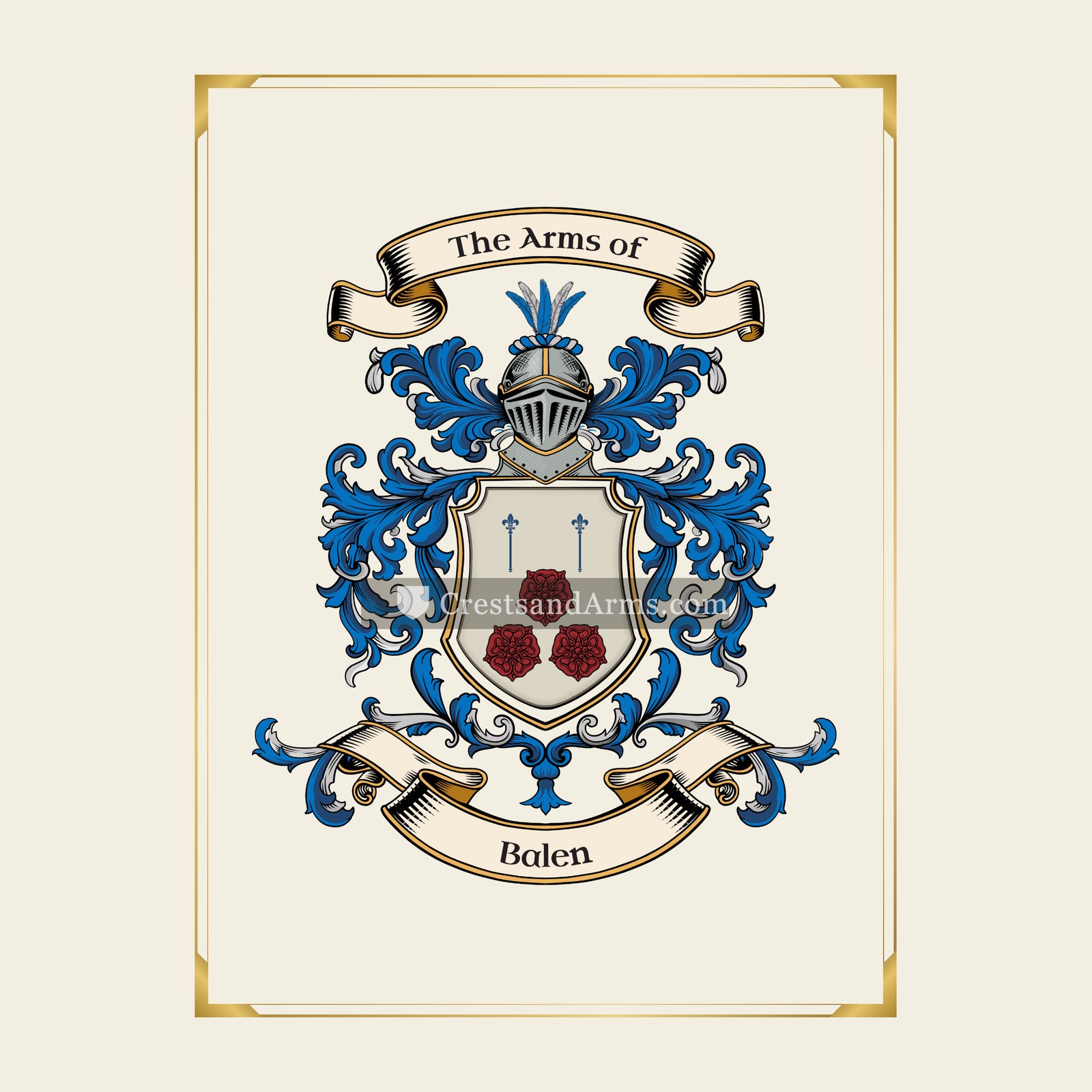 With gold border