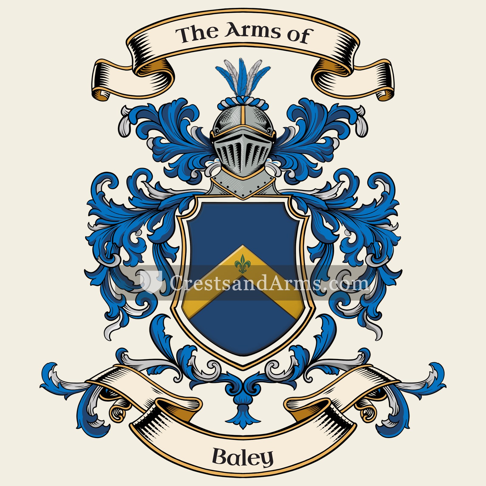 The Baley coat of arms, drawn from the recorded blazon
