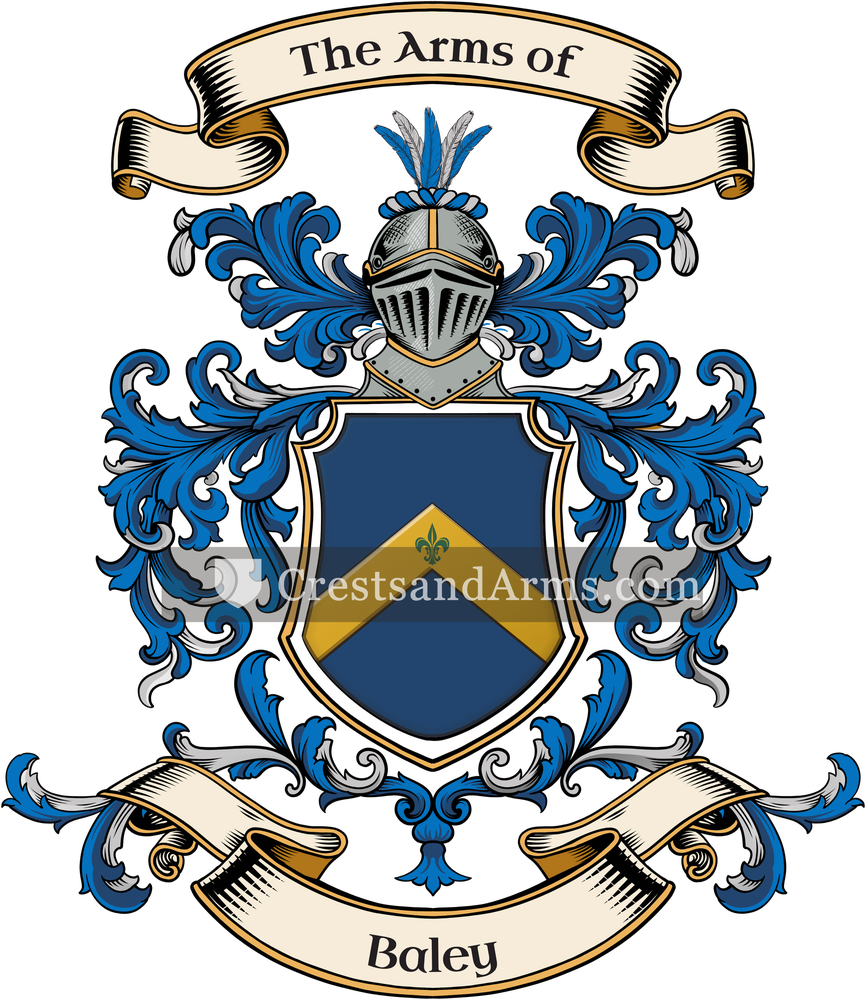 The Baley coat of arms, drawn from the recorded blazon