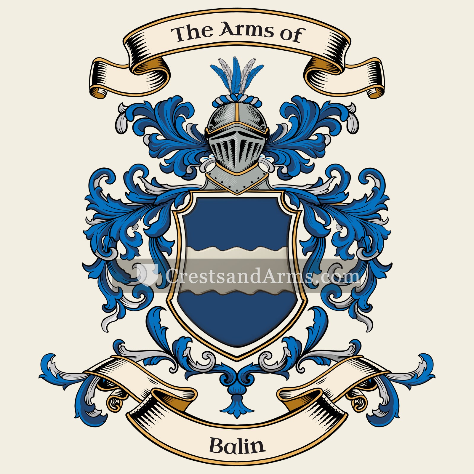 The Balin coat of arms, drawn from the recorded blazon