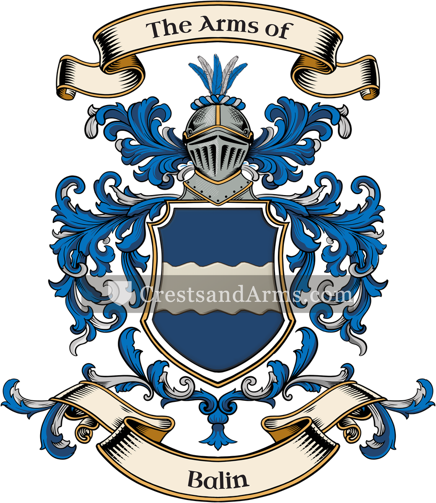 The Balin coat of arms, drawn from the recorded blazon