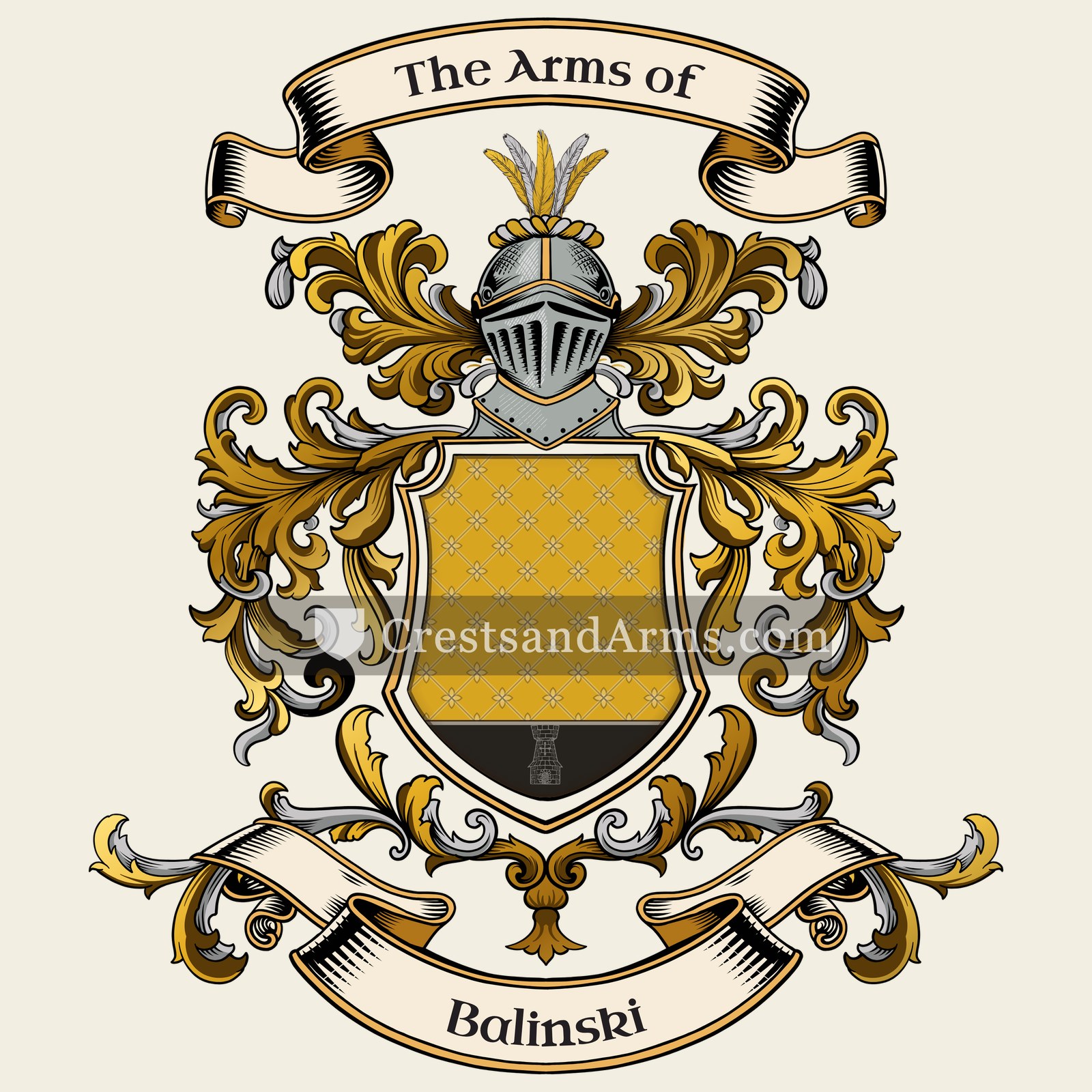 The Balinski coat of arms, drawn from the recorded blazon