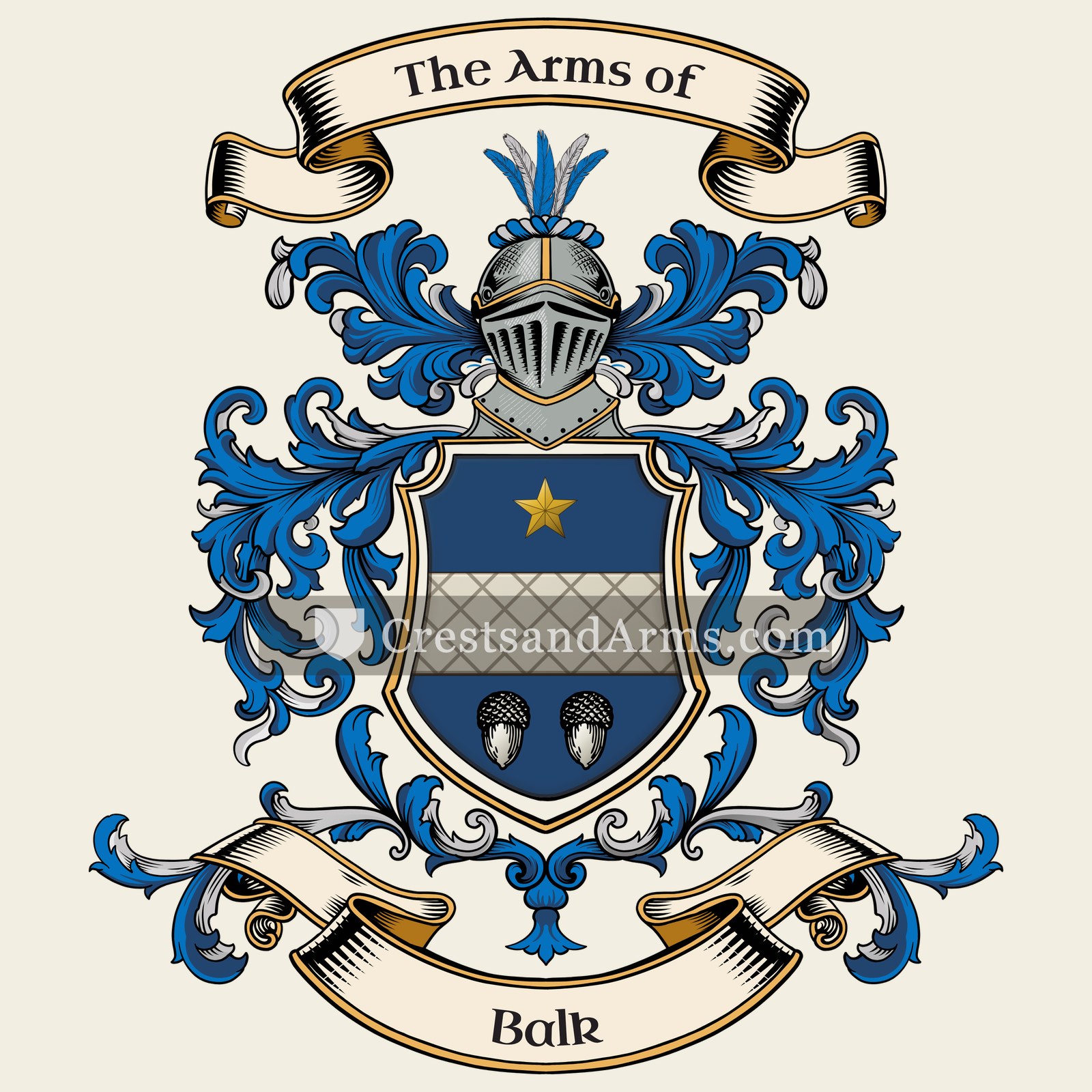 The Balk coat of arms, drawn from the recorded blazon