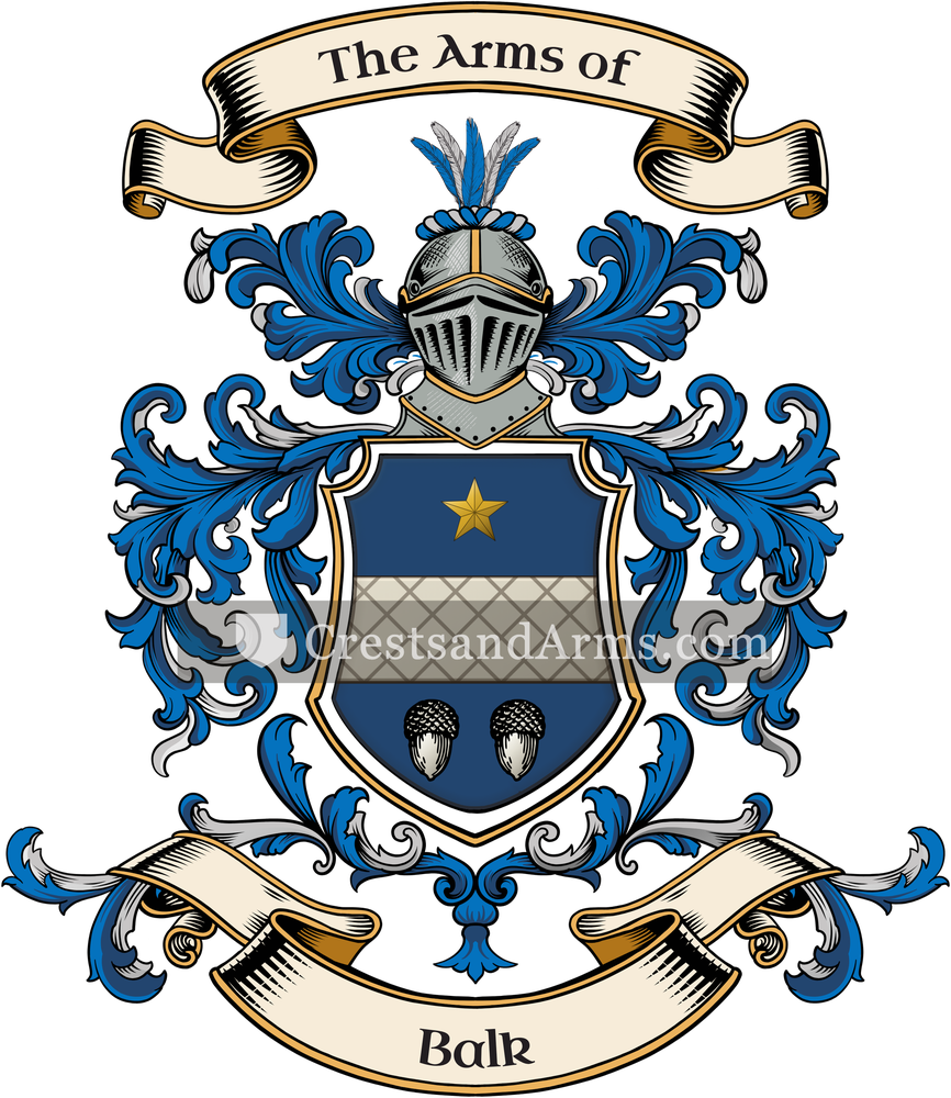 The Balk coat of arms, drawn from the recorded blazon