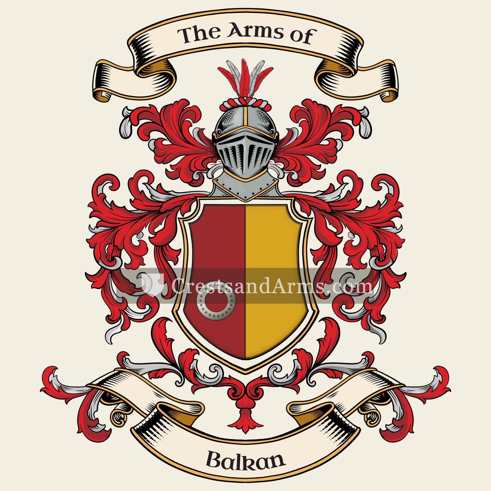 The Balkan coat of arms, drawn from the recorded blazon