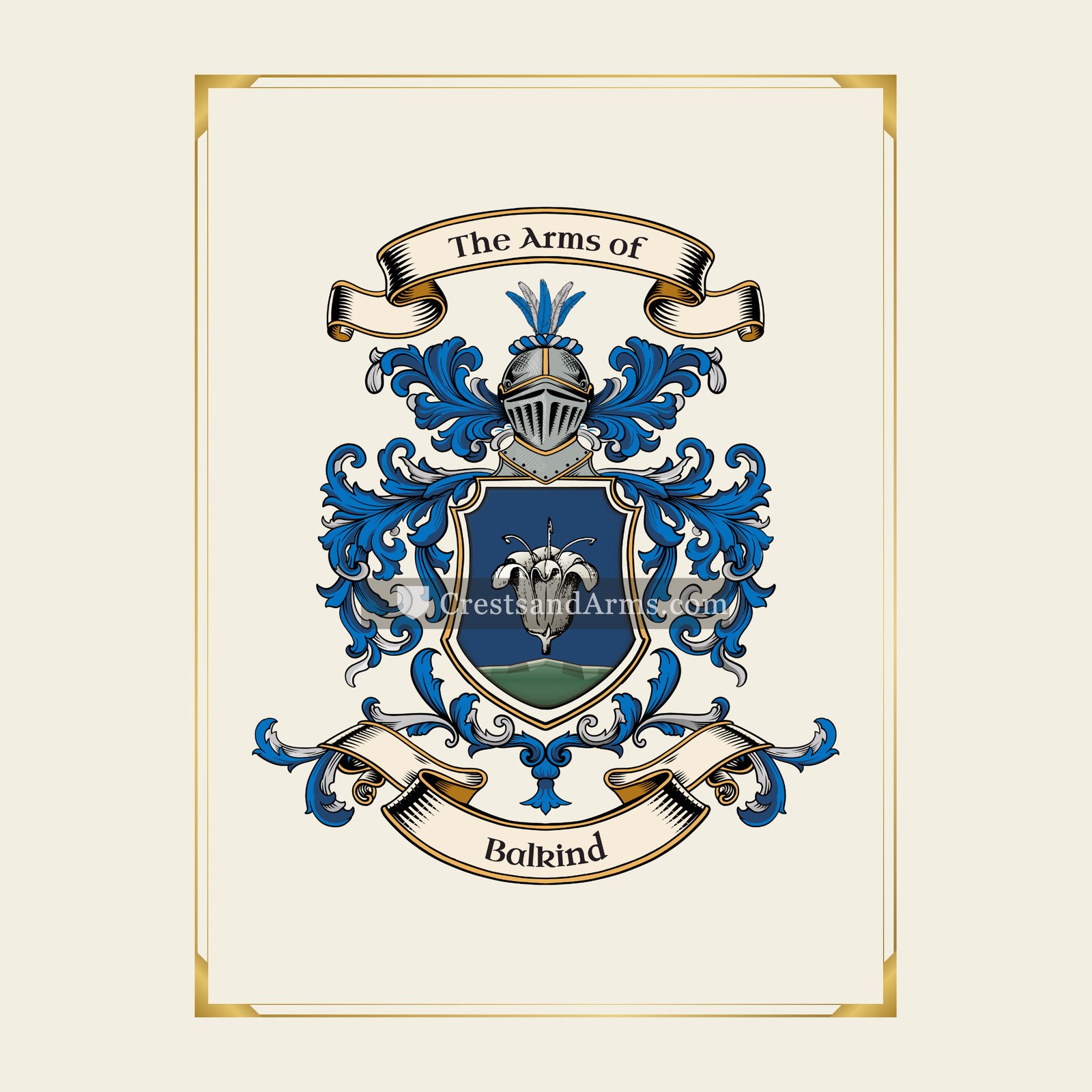 With gold border