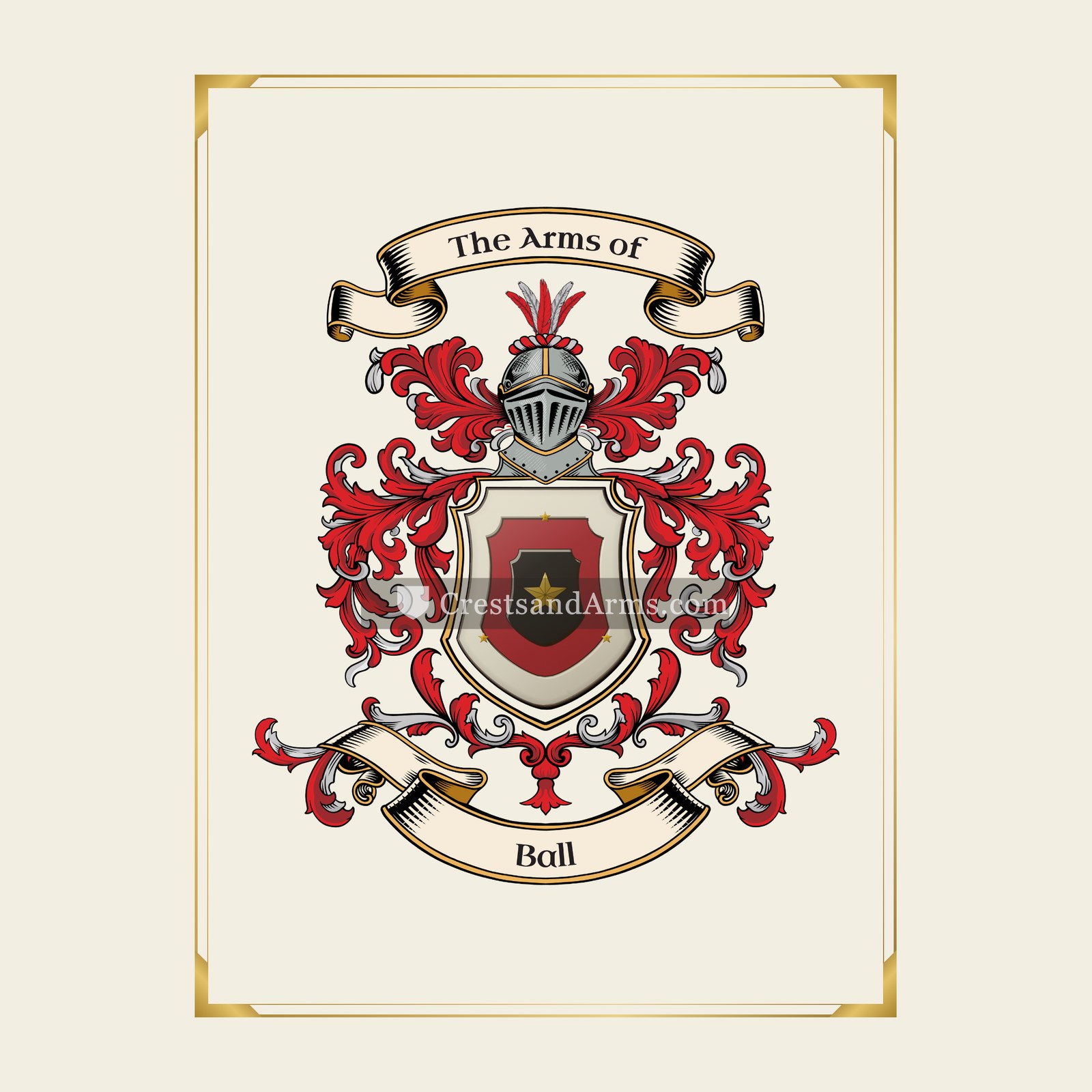 With gold border