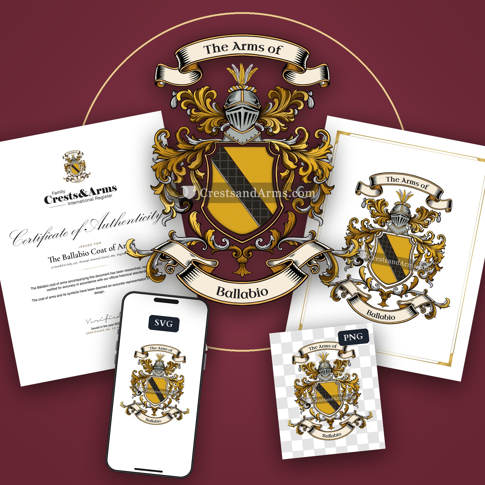 The Ballabio arms on the coat of arms — digital pack
