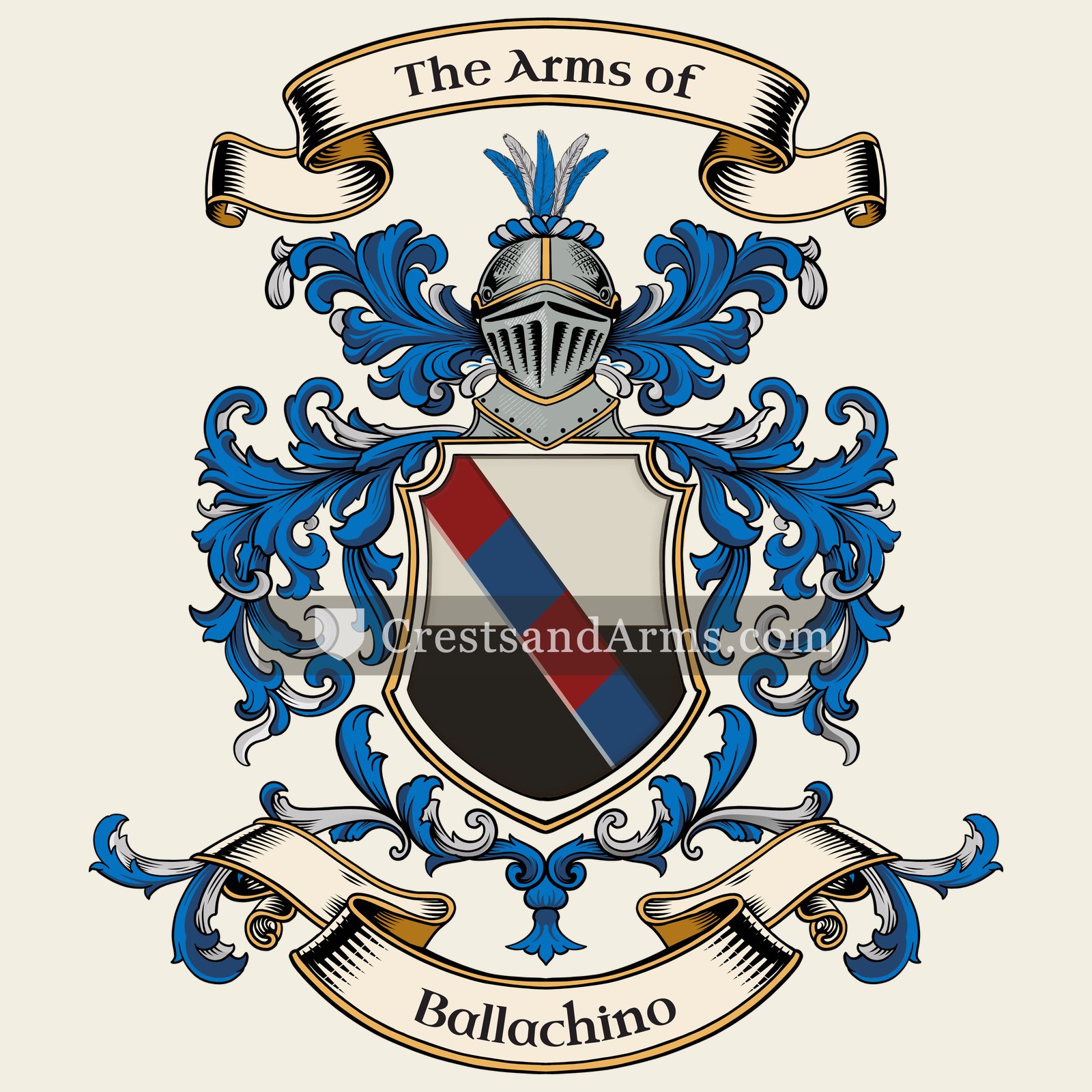 The Ballachino coat of arms, drawn from the recorded blazon