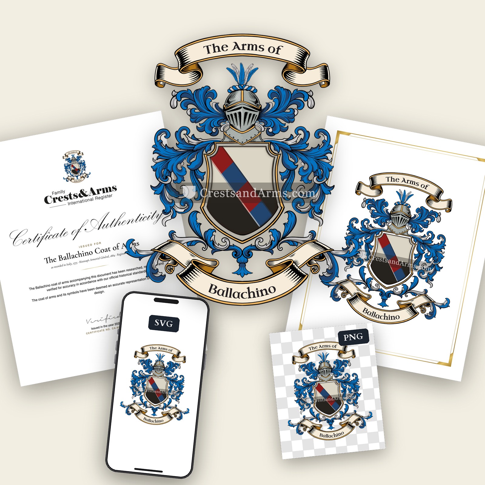 The Ballachino arms on the coat of arms — digital pack
