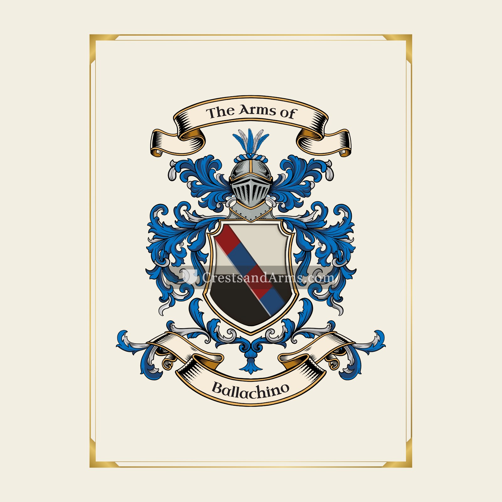With gold border