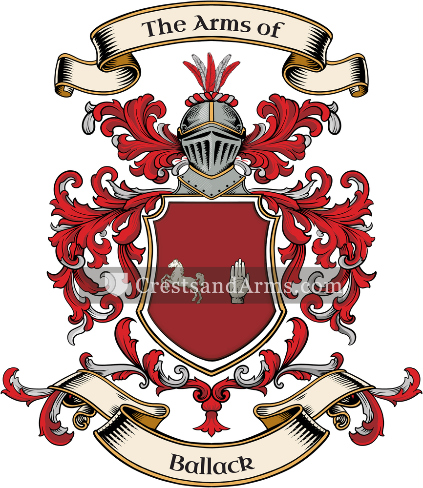 The Ballack coat of arms, drawn from the recorded blazon