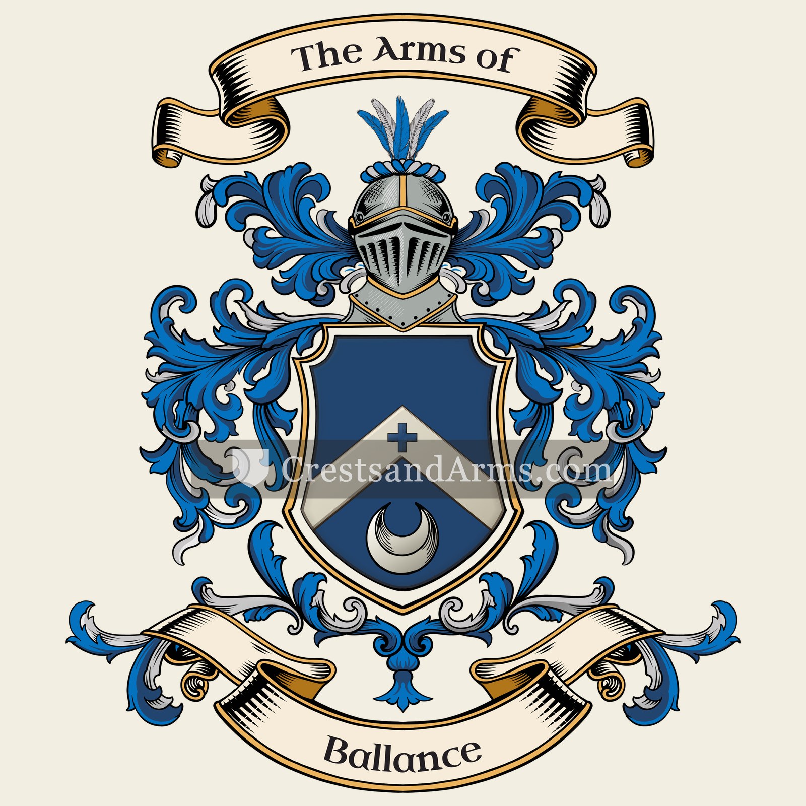 The Ballance coat of arms, drawn from the recorded blazon