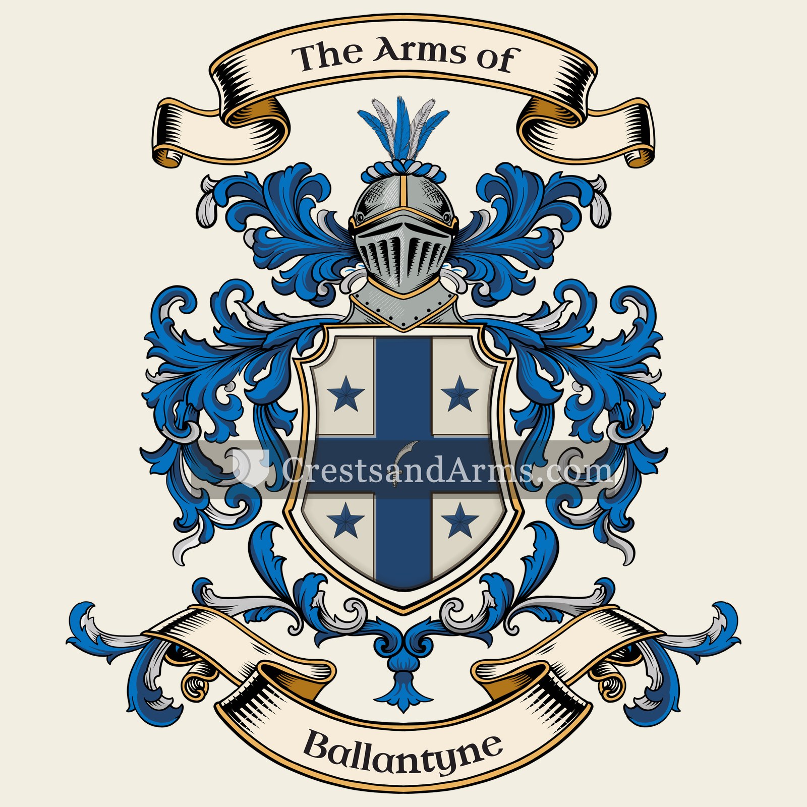 The Ballantyne coat of arms, drawn from the recorded blazon