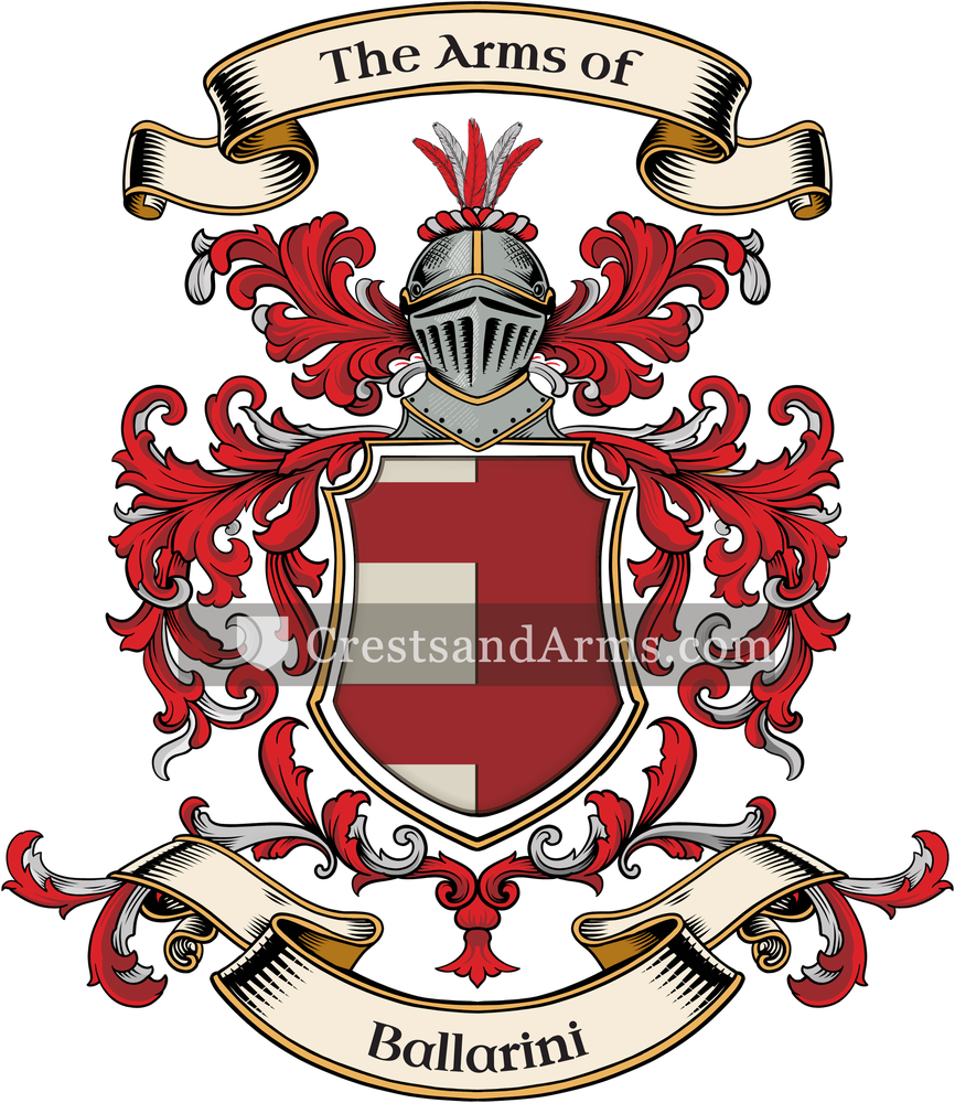 The Ballarini coat of arms, drawn from the recorded blazon
