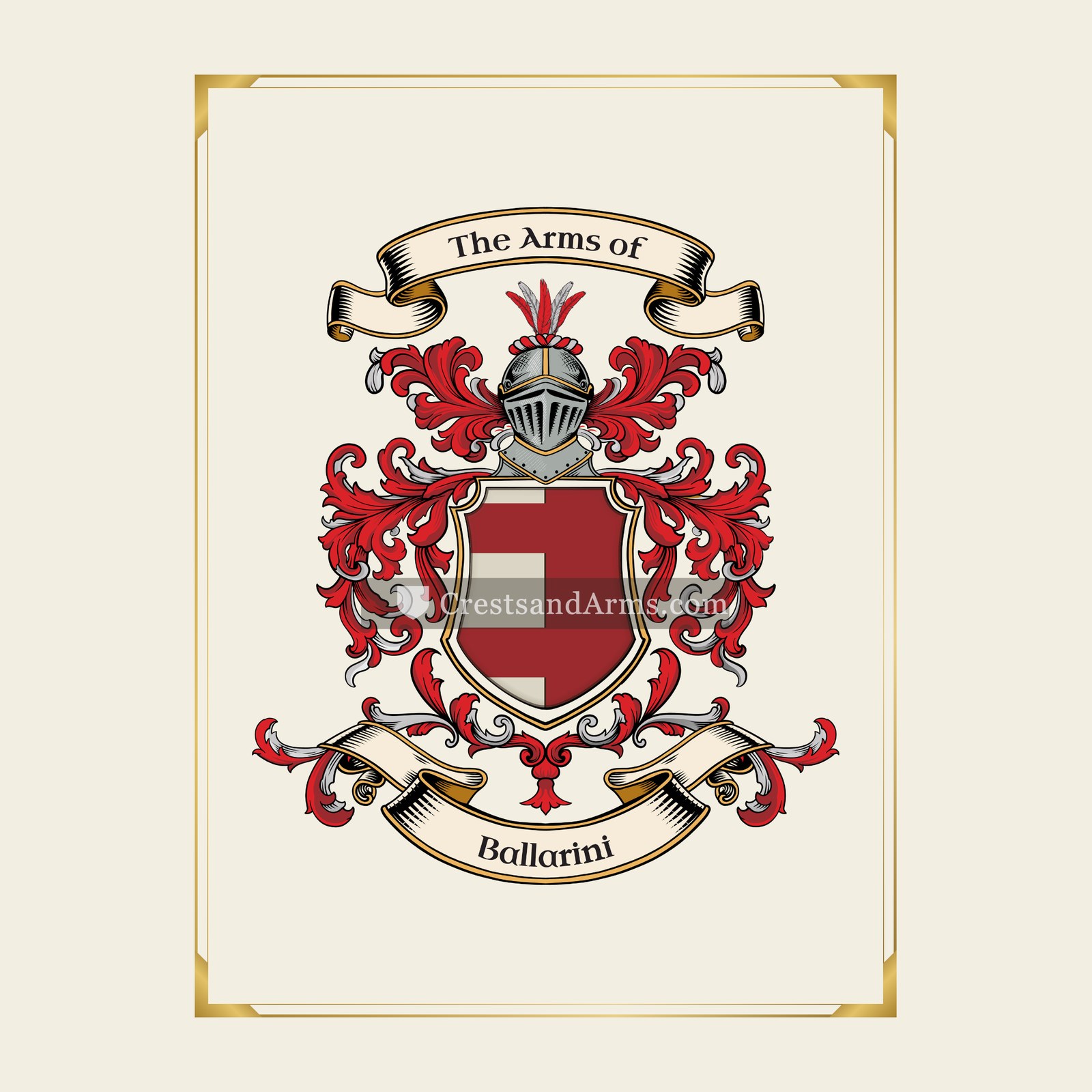 With gold border