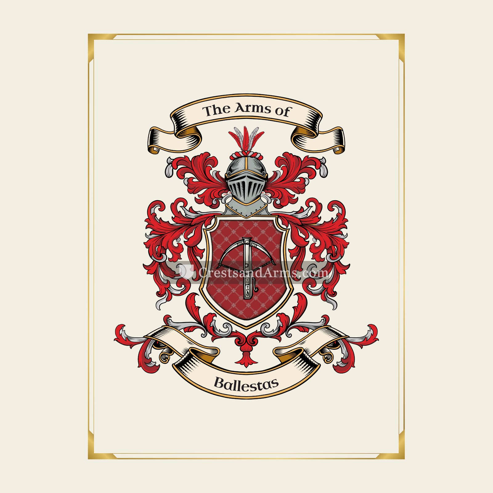 With gold border