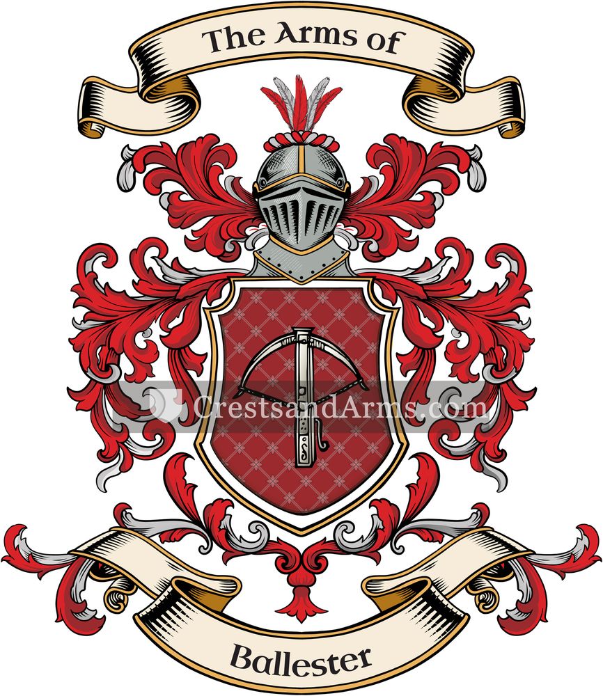 The Ballester coat of arms, drawn from the recorded blazon