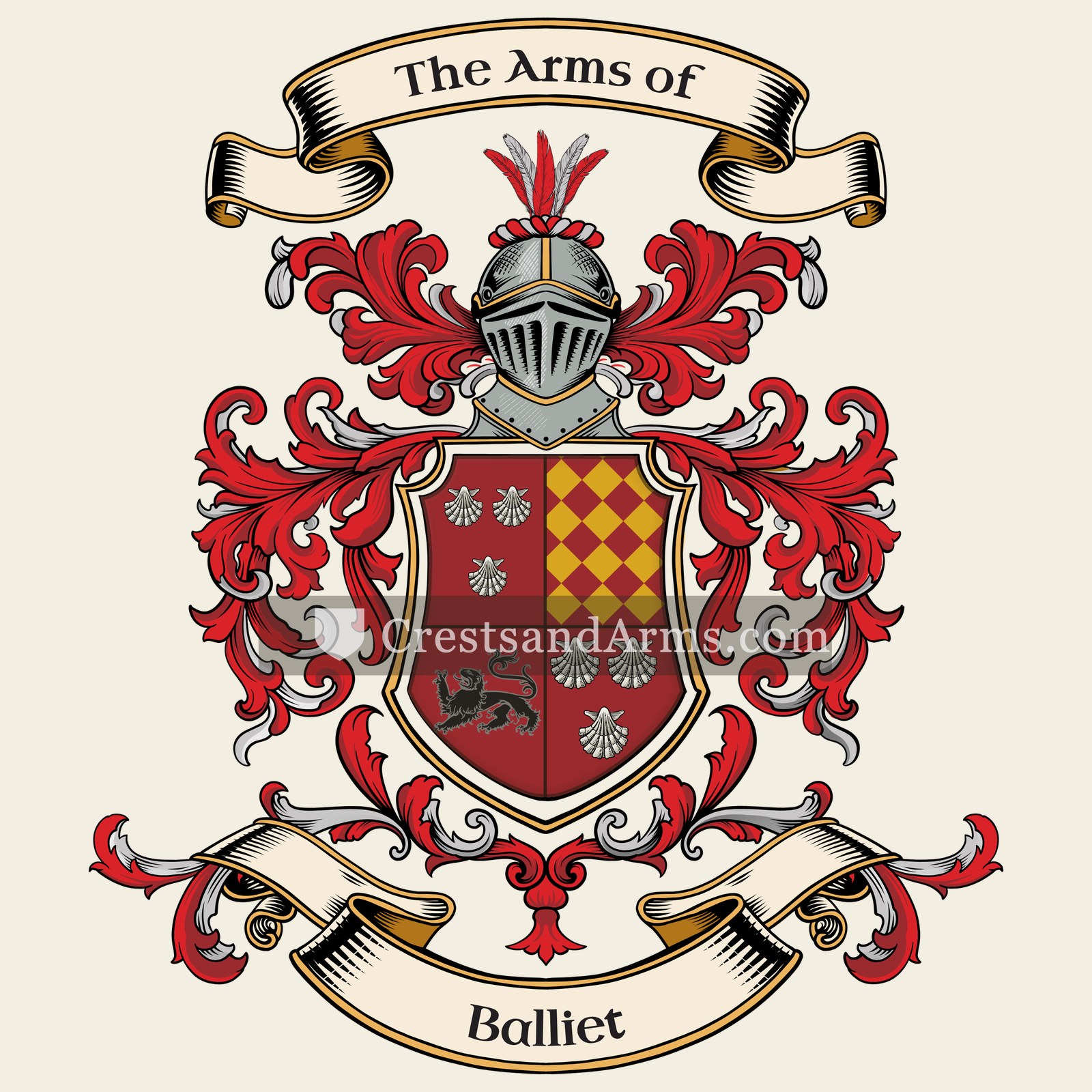 The Balliet coat of arms, drawn from the recorded blazon