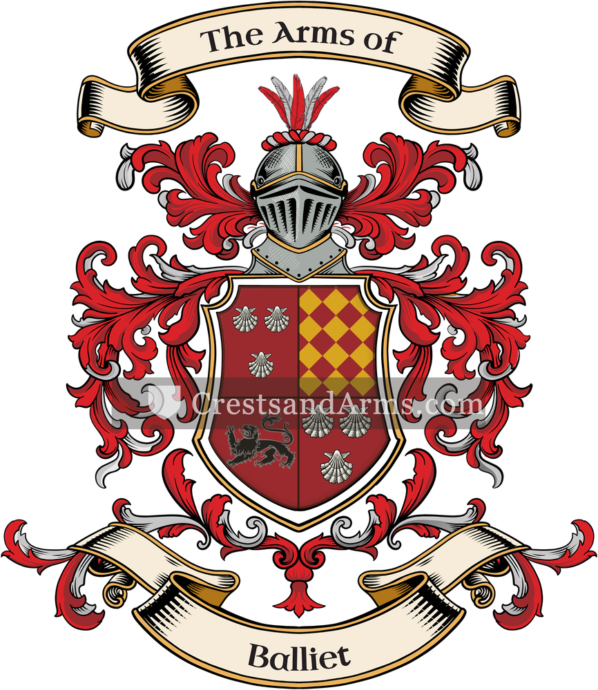 The Balliet coat of arms, drawn from the recorded blazon