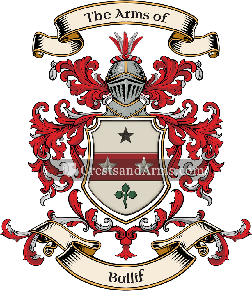 The Ballif coat of arms, drawn from the recorded blazon
