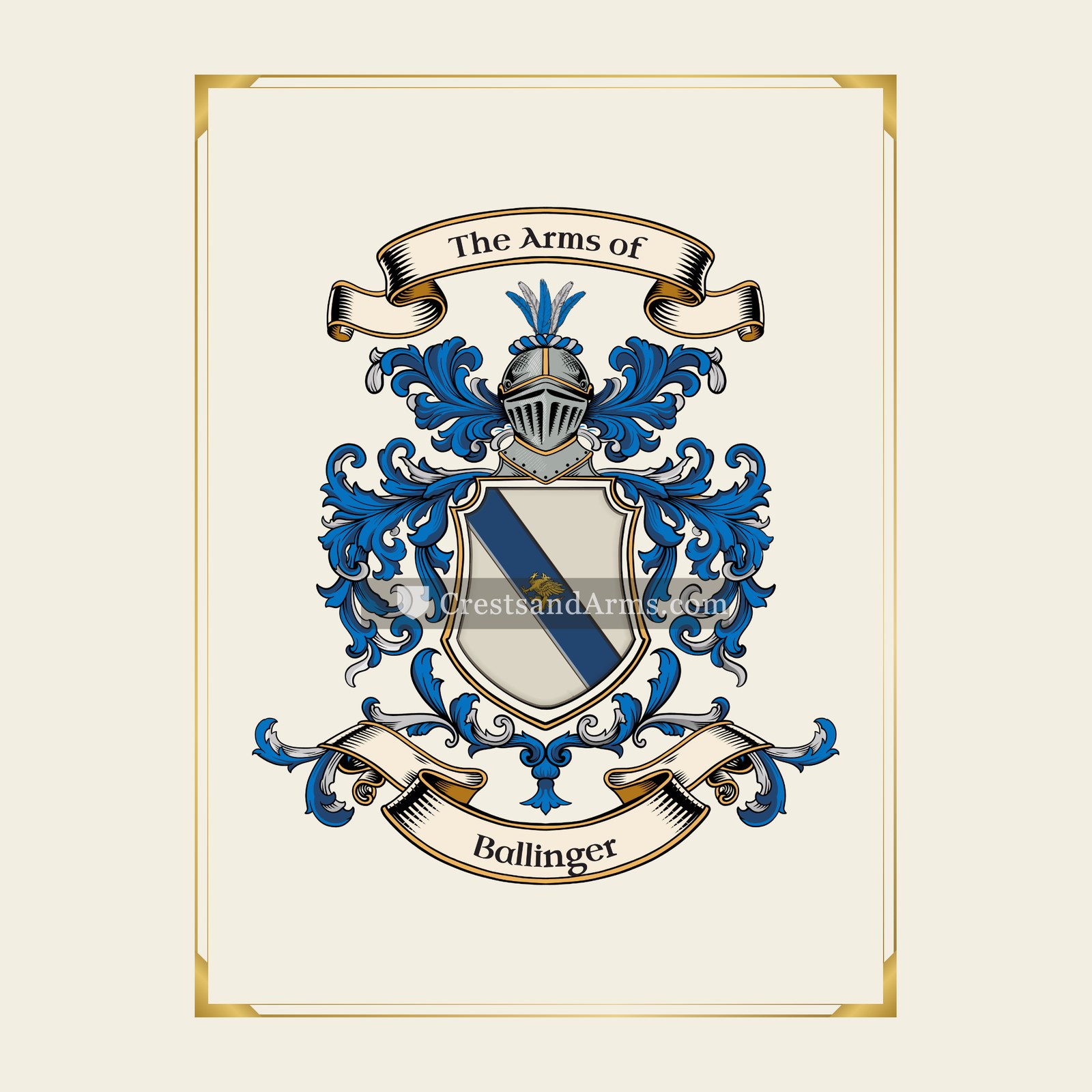 With gold border