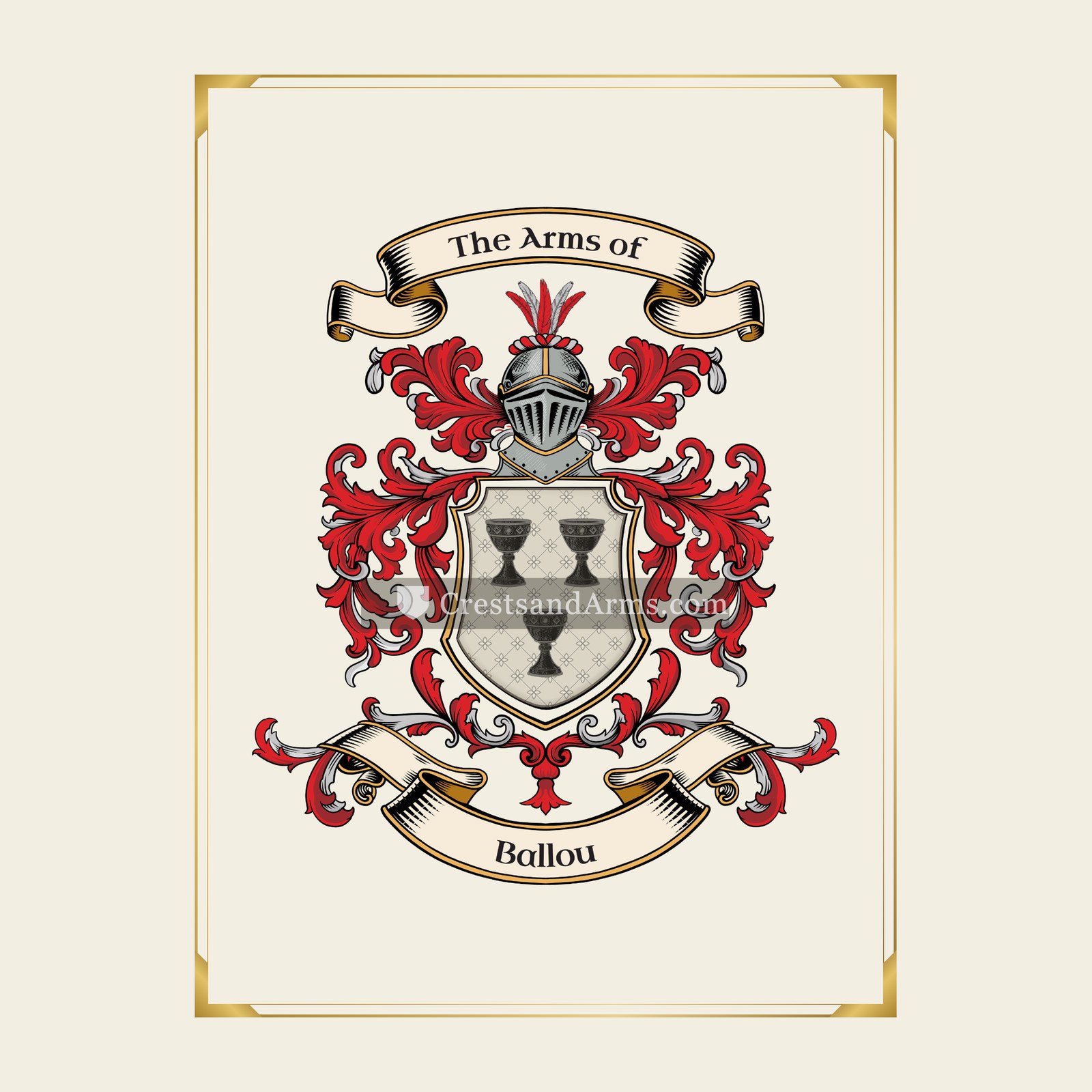 With gold border