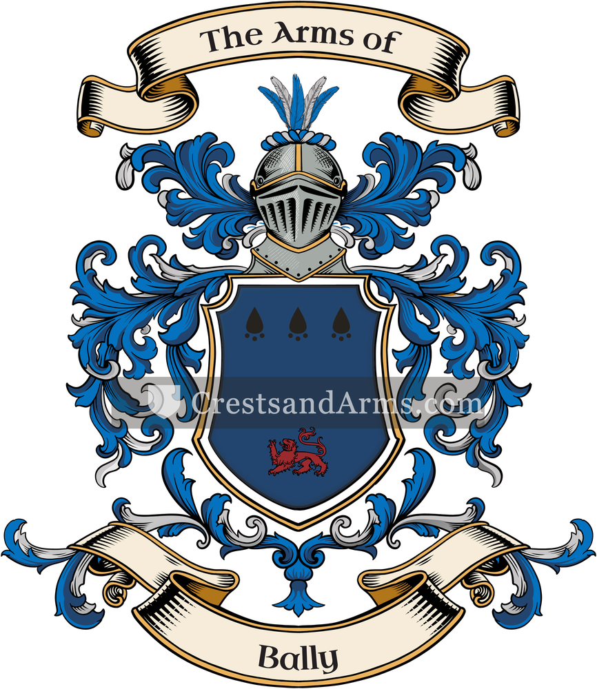 The Bally coat of arms, drawn from the recorded blazon