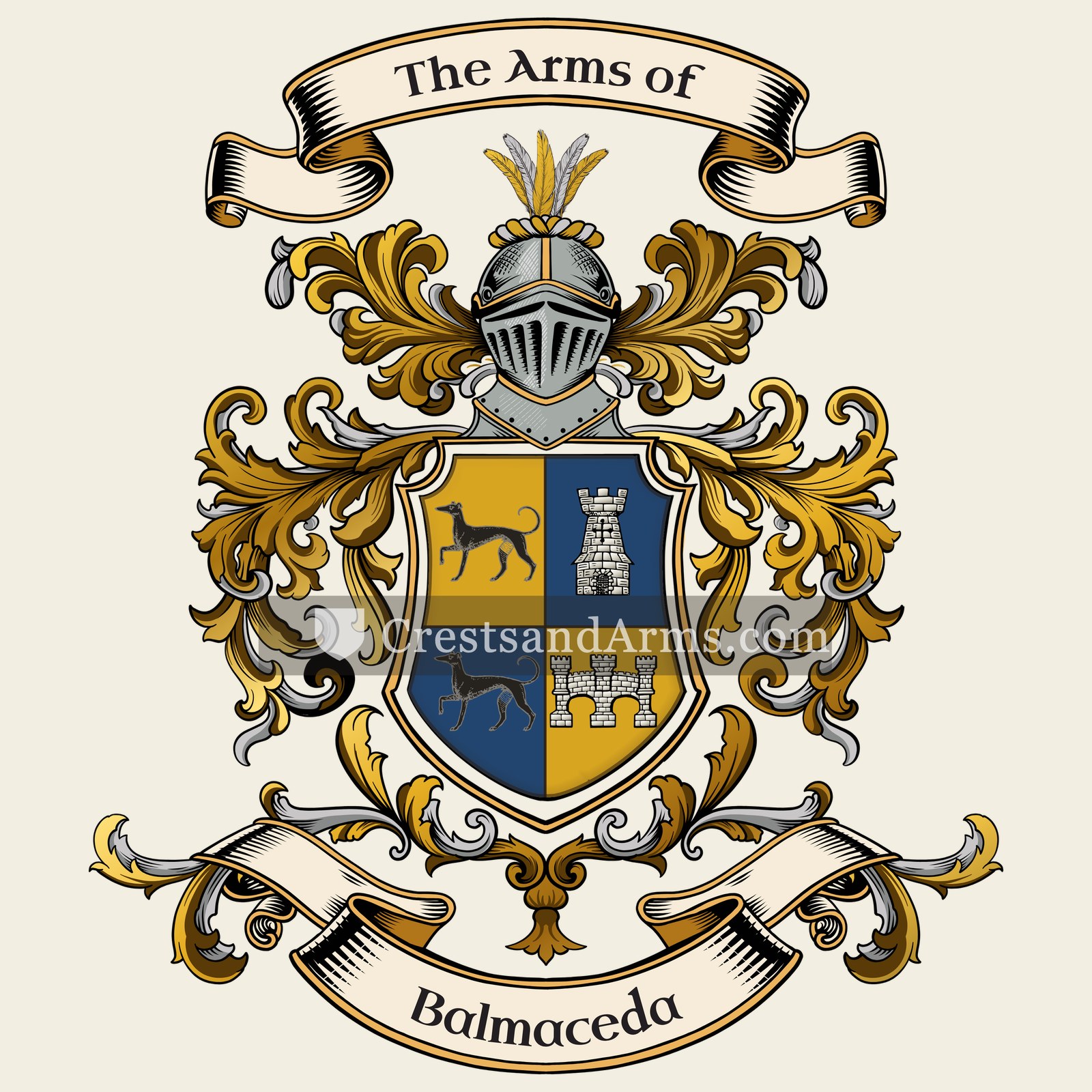 The Balmaceda coat of arms, drawn from the recorded blazon