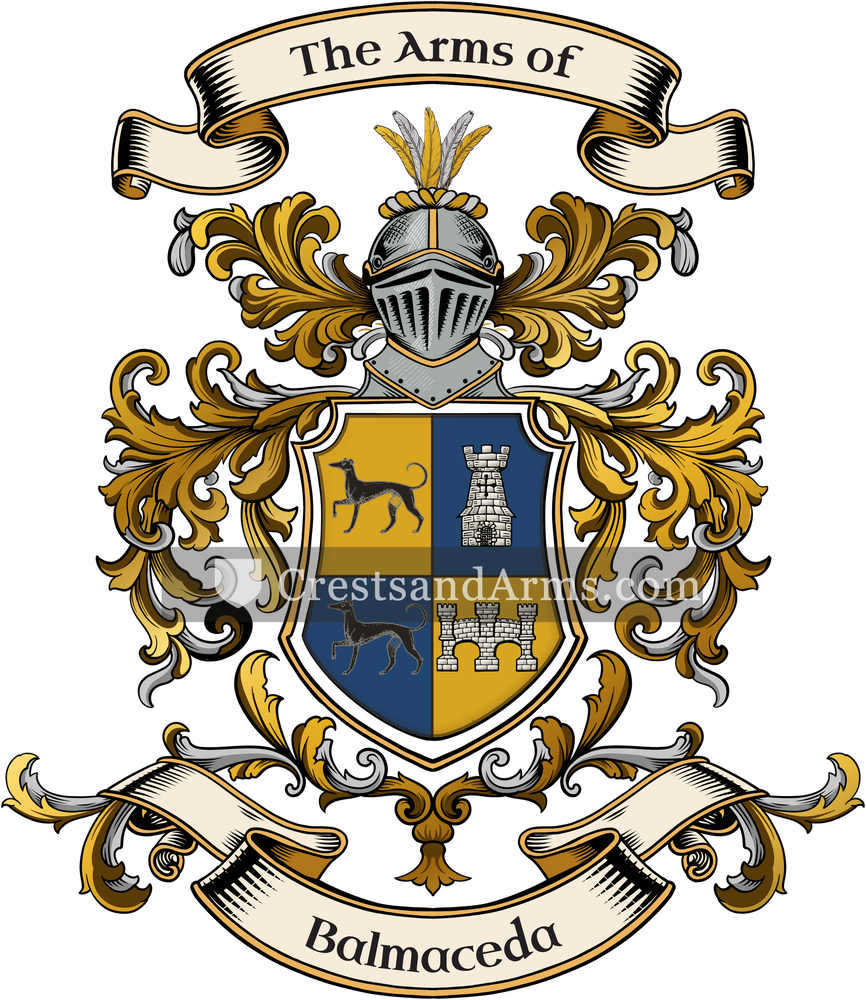 The Balmaceda coat of arms, drawn from the recorded blazon