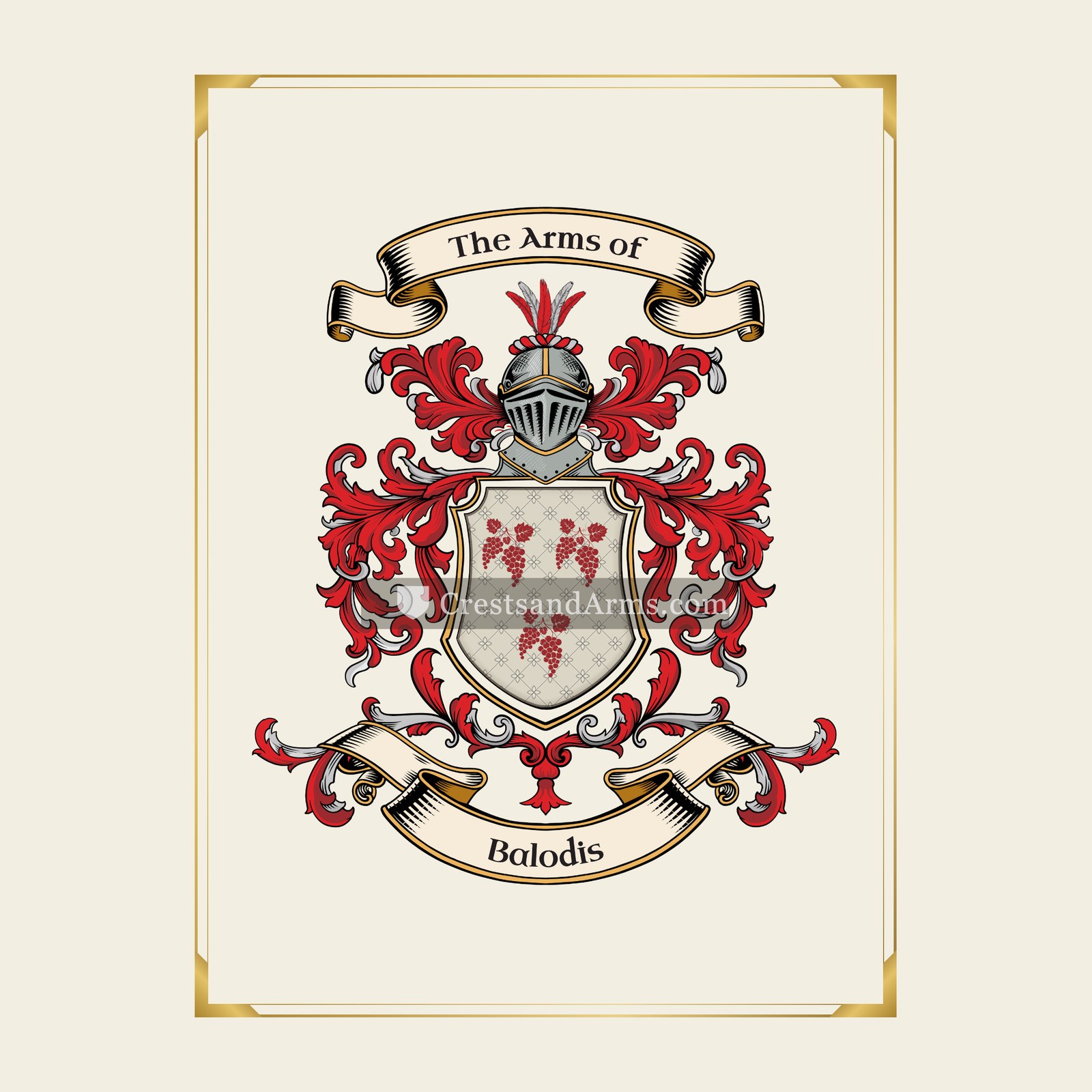 With gold border