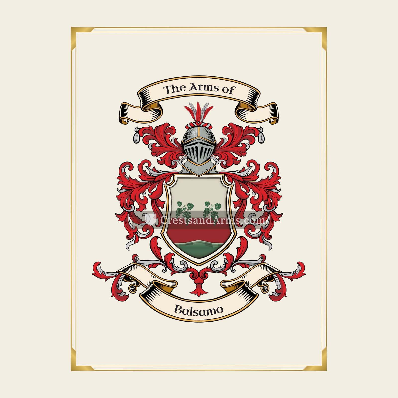 With gold border