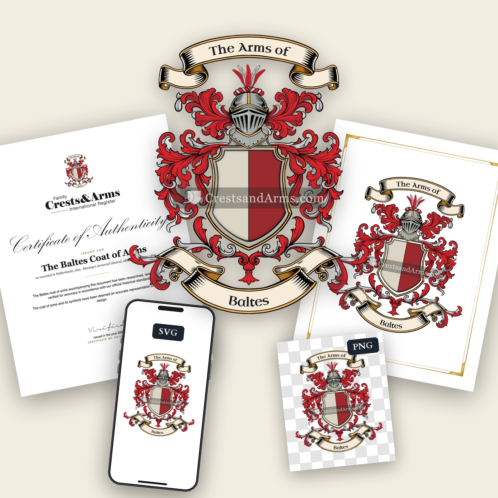 The Baltes arms on the coat of arms — digital pack