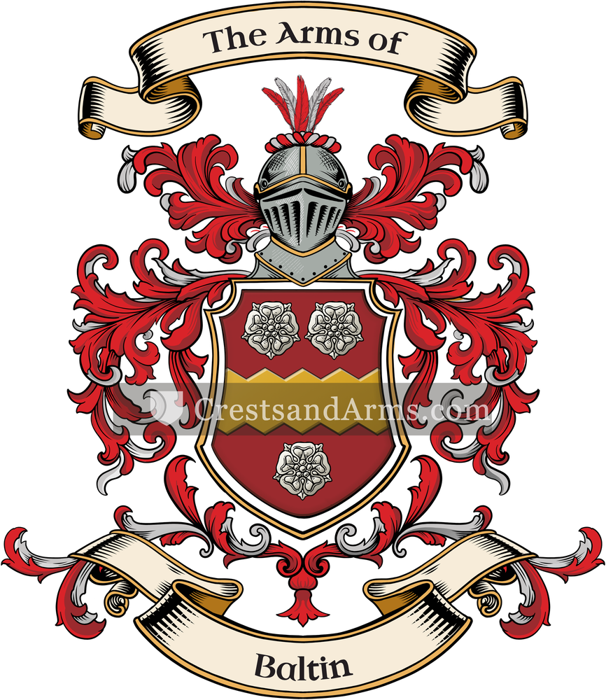 The Baltin coat of arms, drawn from the recorded blazon