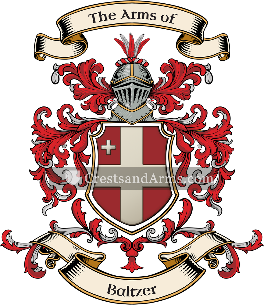 The Baltzer coat of arms, drawn from the recorded blazon