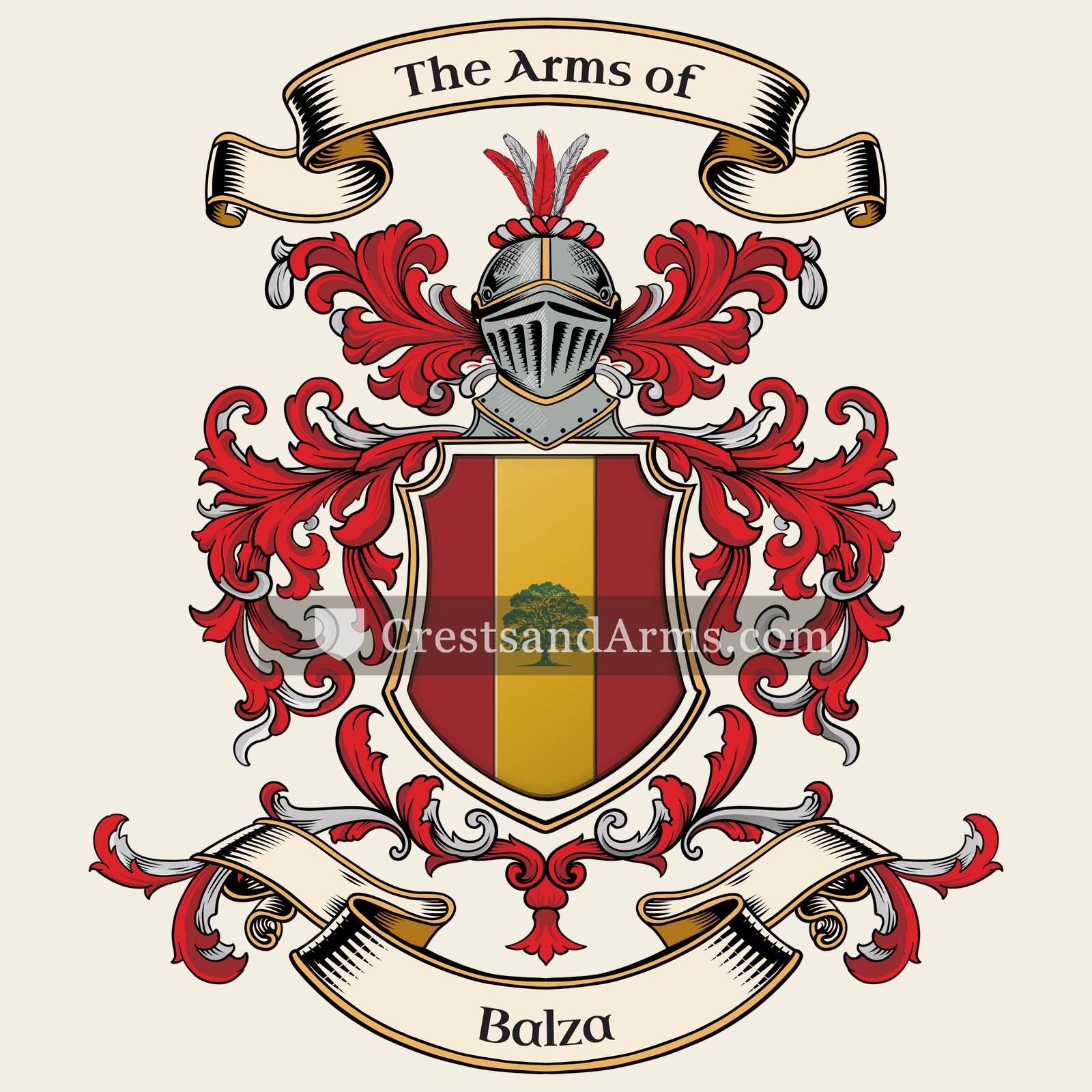 The Balza coat of arms, drawn from the recorded blazon