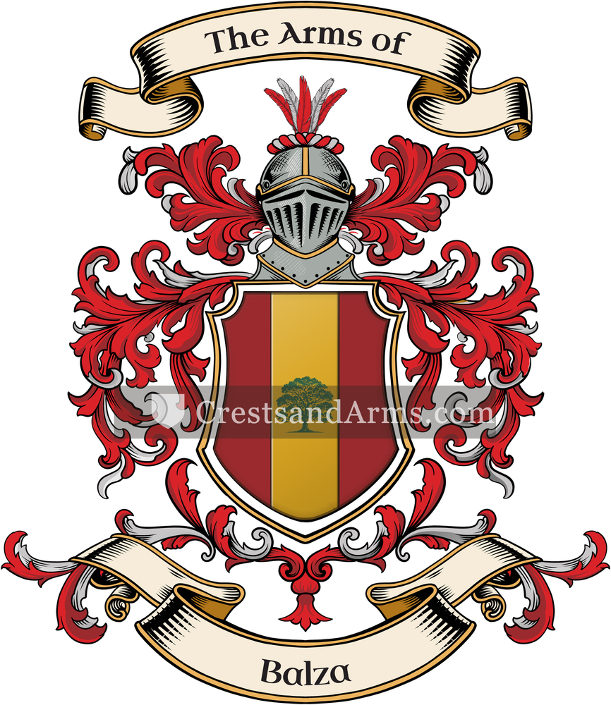 The Balza coat of arms, drawn from the recorded blazon